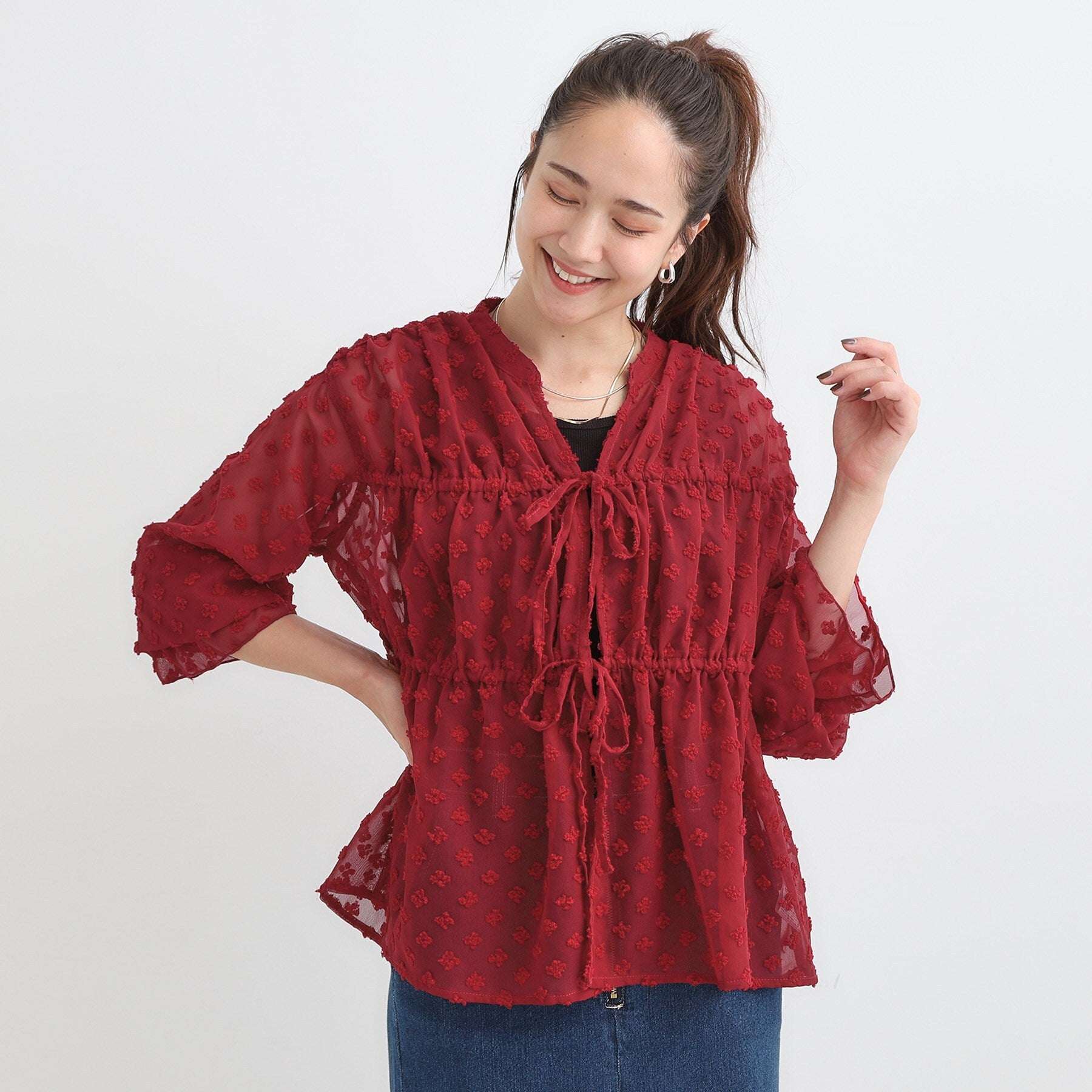 キューティーブロンド Cutie Blonde シアードビーシャーリングブラウス (オフホワイト(003)) オフホワイト(003)