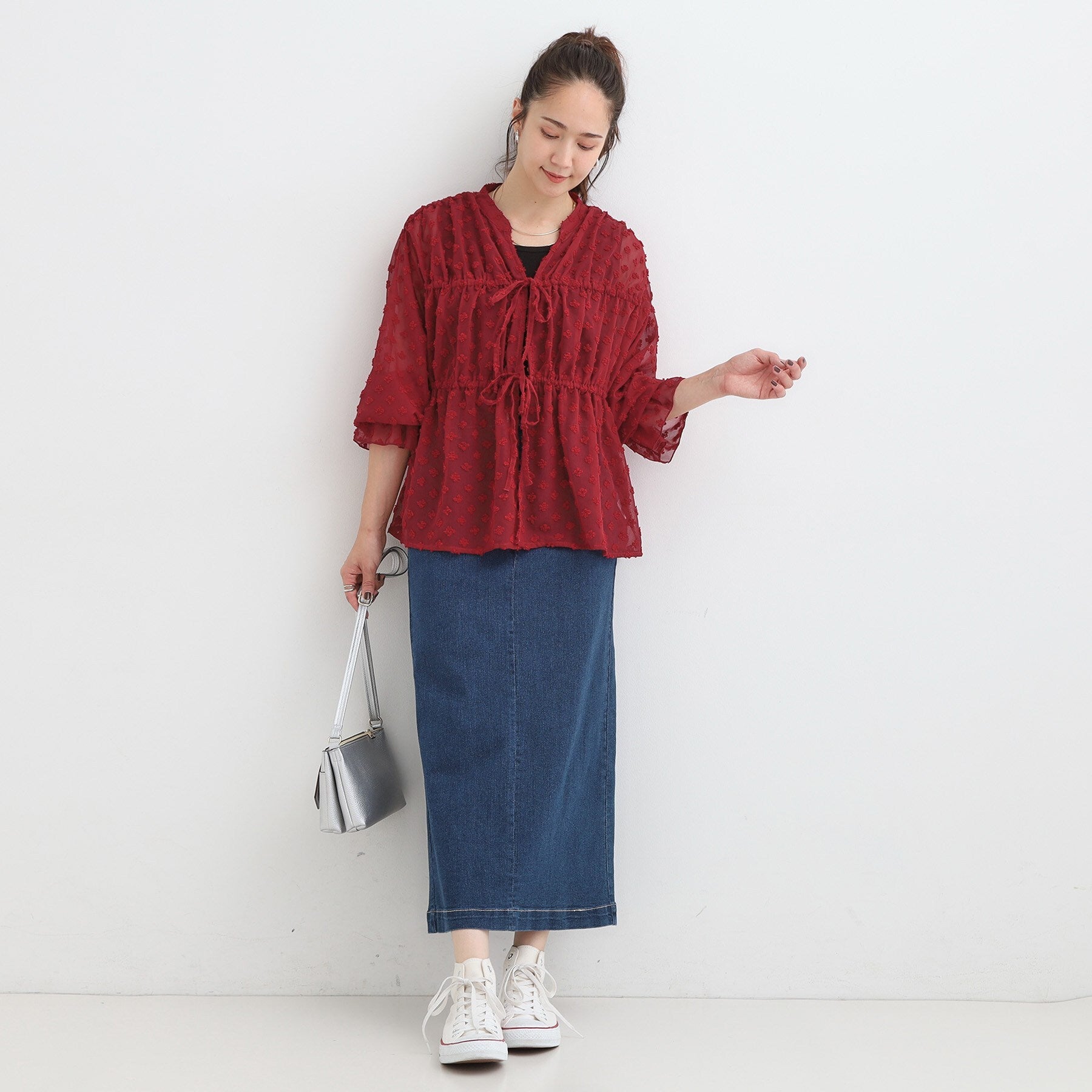 キューティーブロンド Cutie Blonde シアードビーシャーリングブラウス (オフホワイト(003)) オフホワイト(003)