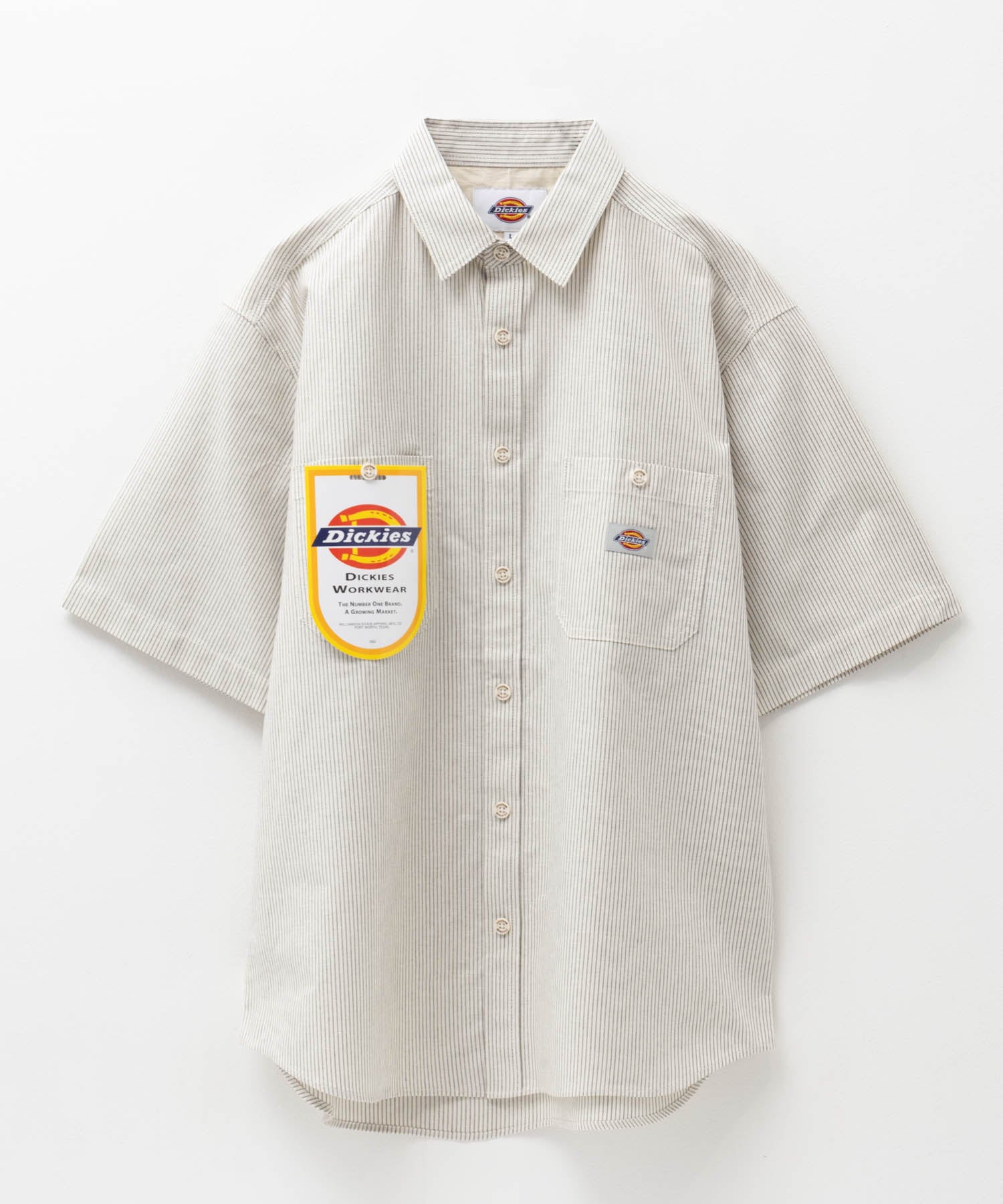 ディッキーズ Dickies ワークシャツ (ホワイトストライプ) ホワイトストライプ