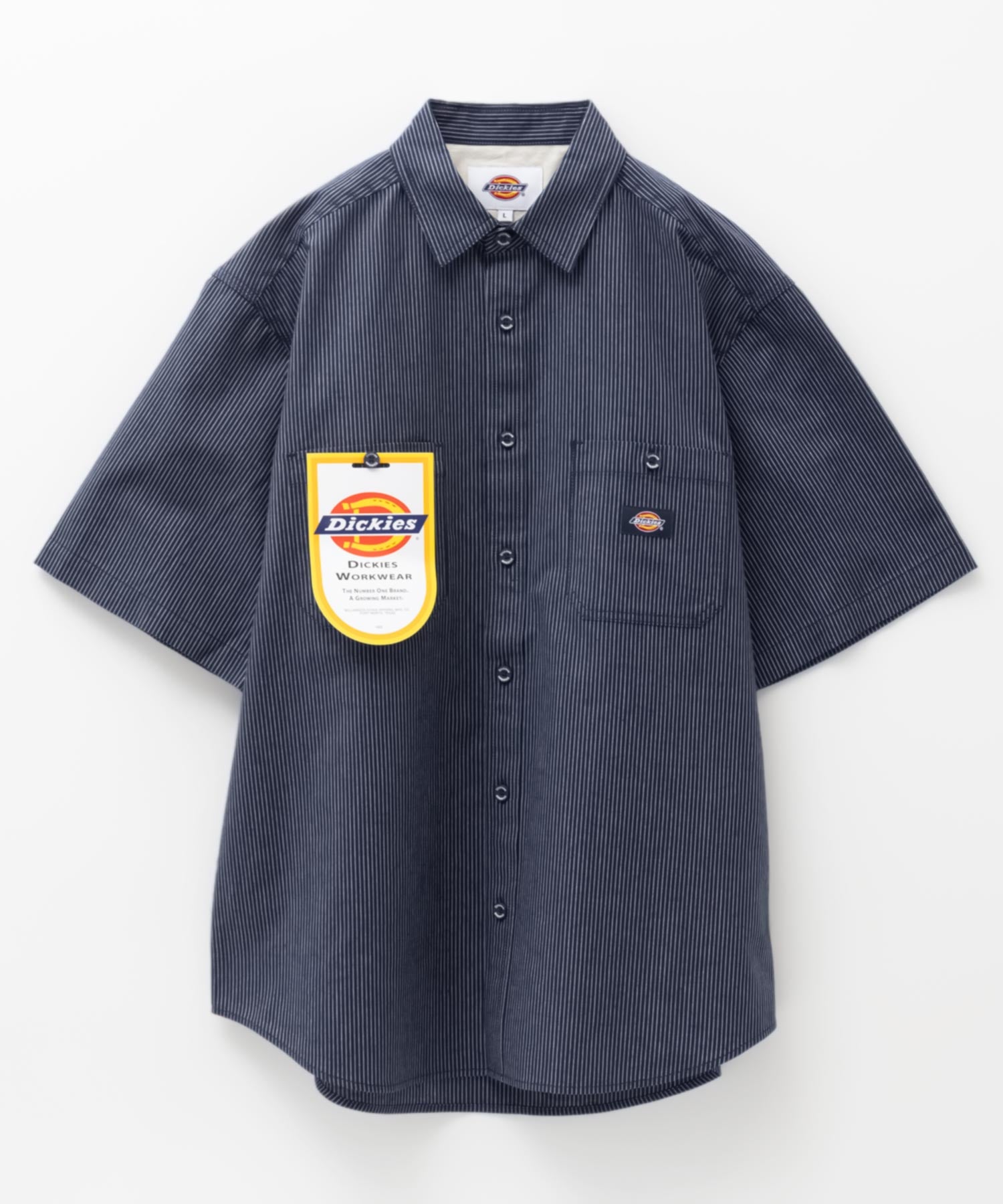 ディッキーズ Dickies ワークシャツ (ネイビーストライプ) ネイビーストライプ