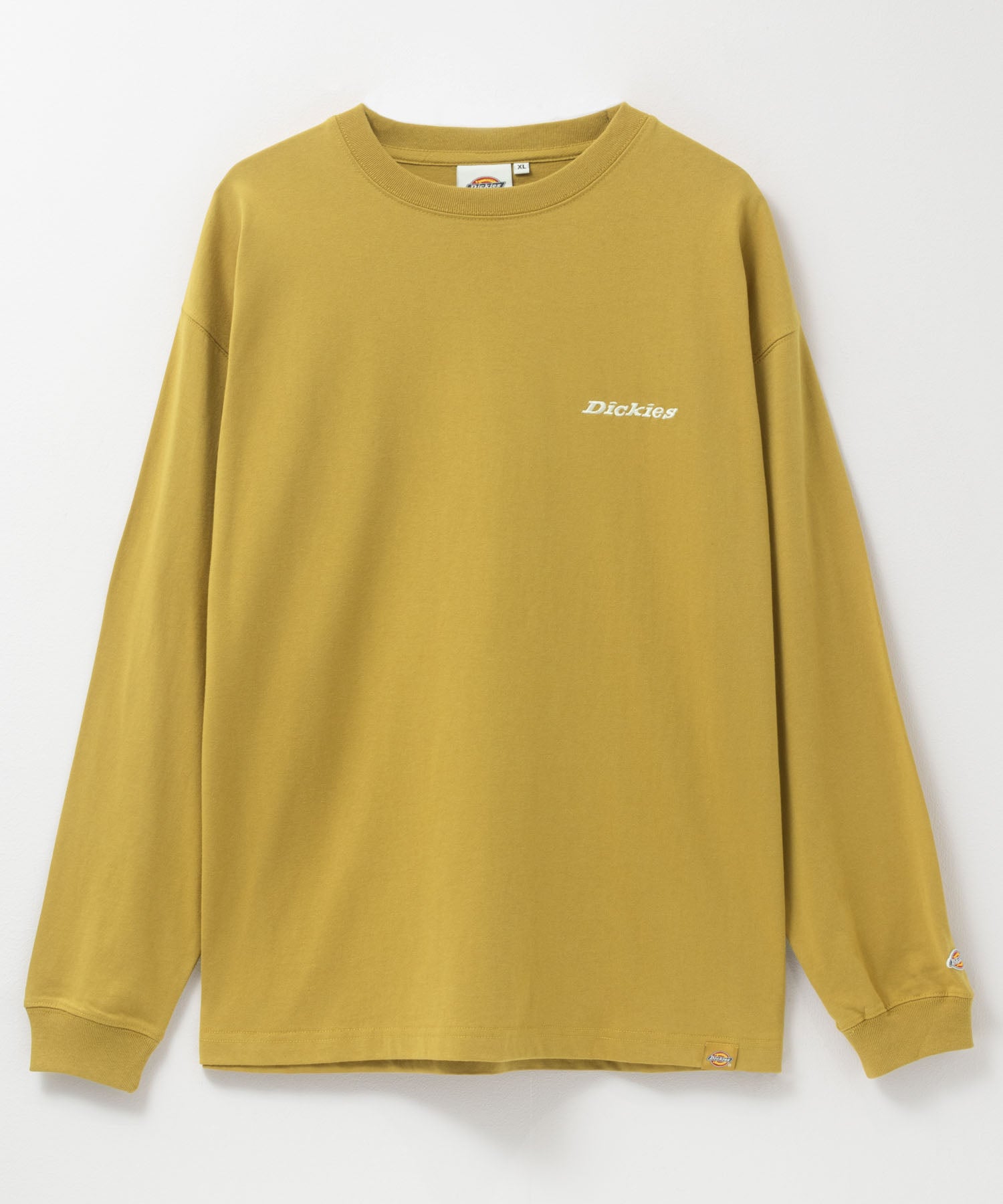 ディッキーズ Dickies ワンポイント刺繍長袖Tシャツ (マスタード) マスタード