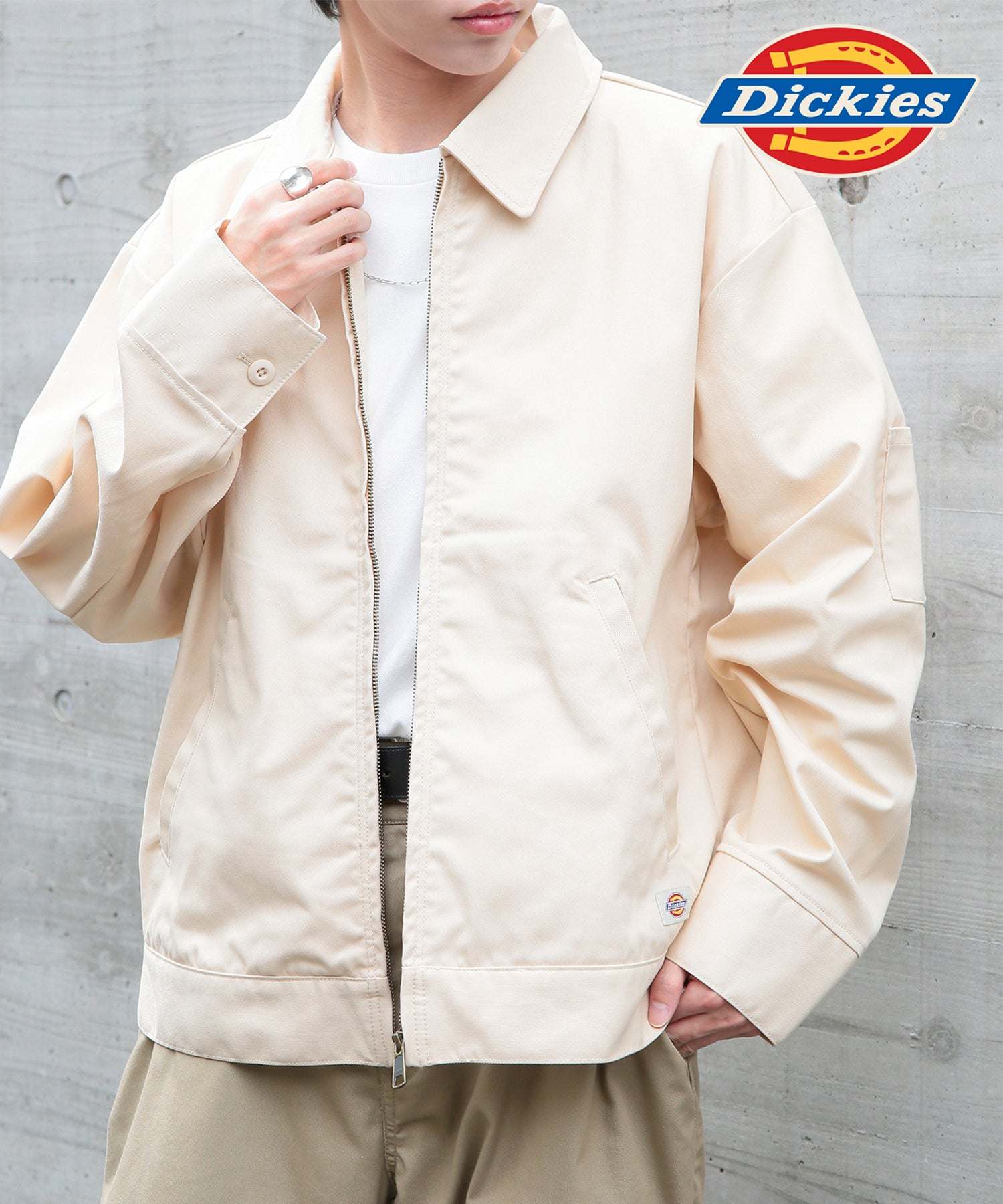 ディッキーズ Dickies 【Dickies / ディッキーズ】 T/C/PUツイルFZIPブルゾン アウター ブルゾン ジップ 長袖 ポケット ステンカラー 3178ー4130,ホワイト