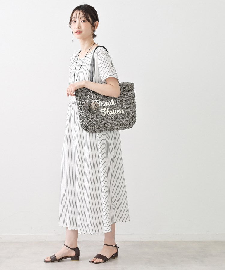 デッサン Dessin ロゴ刺繍 ポンポンチャーム付き ペーパーメッシュトート (ネイビー(094)) ネイビー(094)