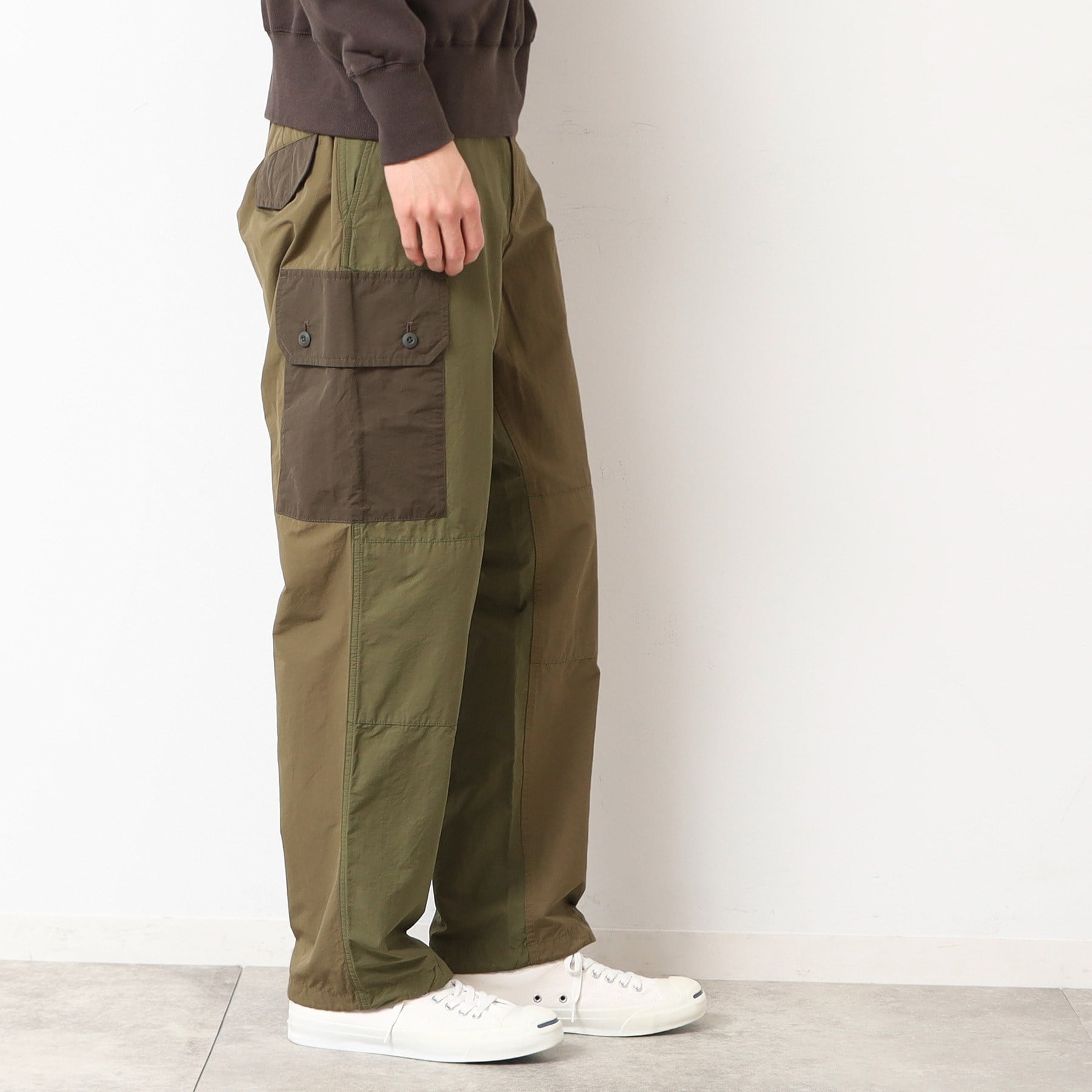 デッサン Dessin 製品洗い配色パンツ (カーキ(027)) カーキ(027)