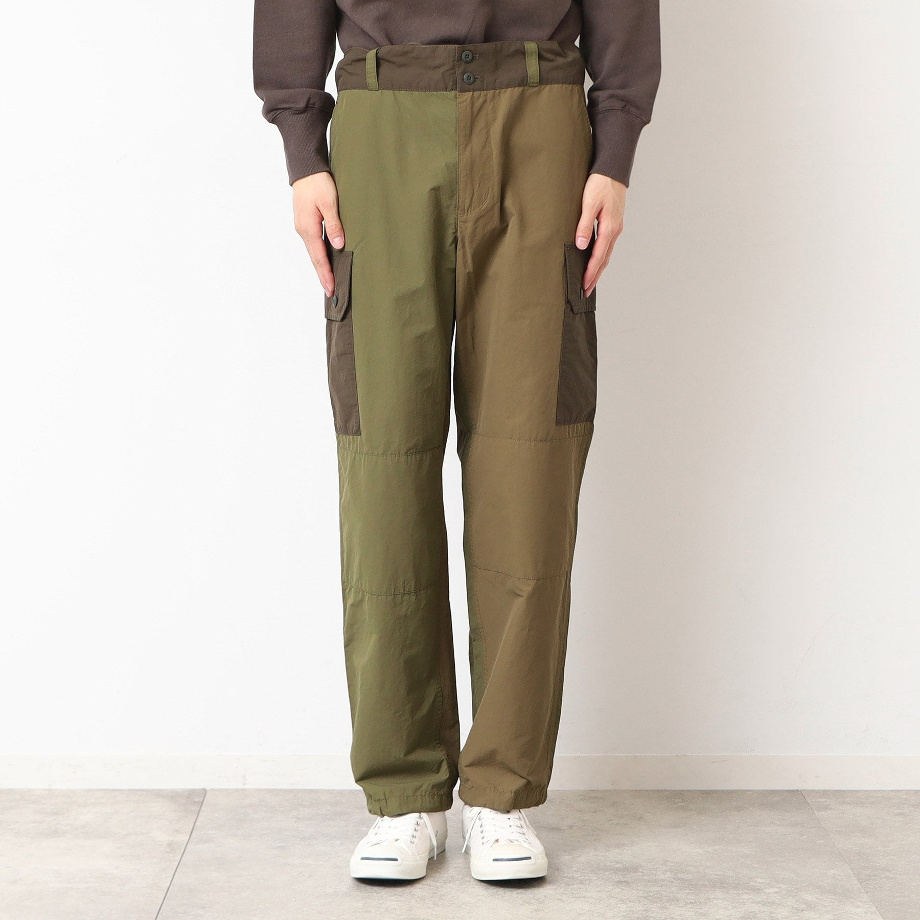 デッサン Dessin 製品洗い配色パンツ (カーキ(027)) カーキ(027)