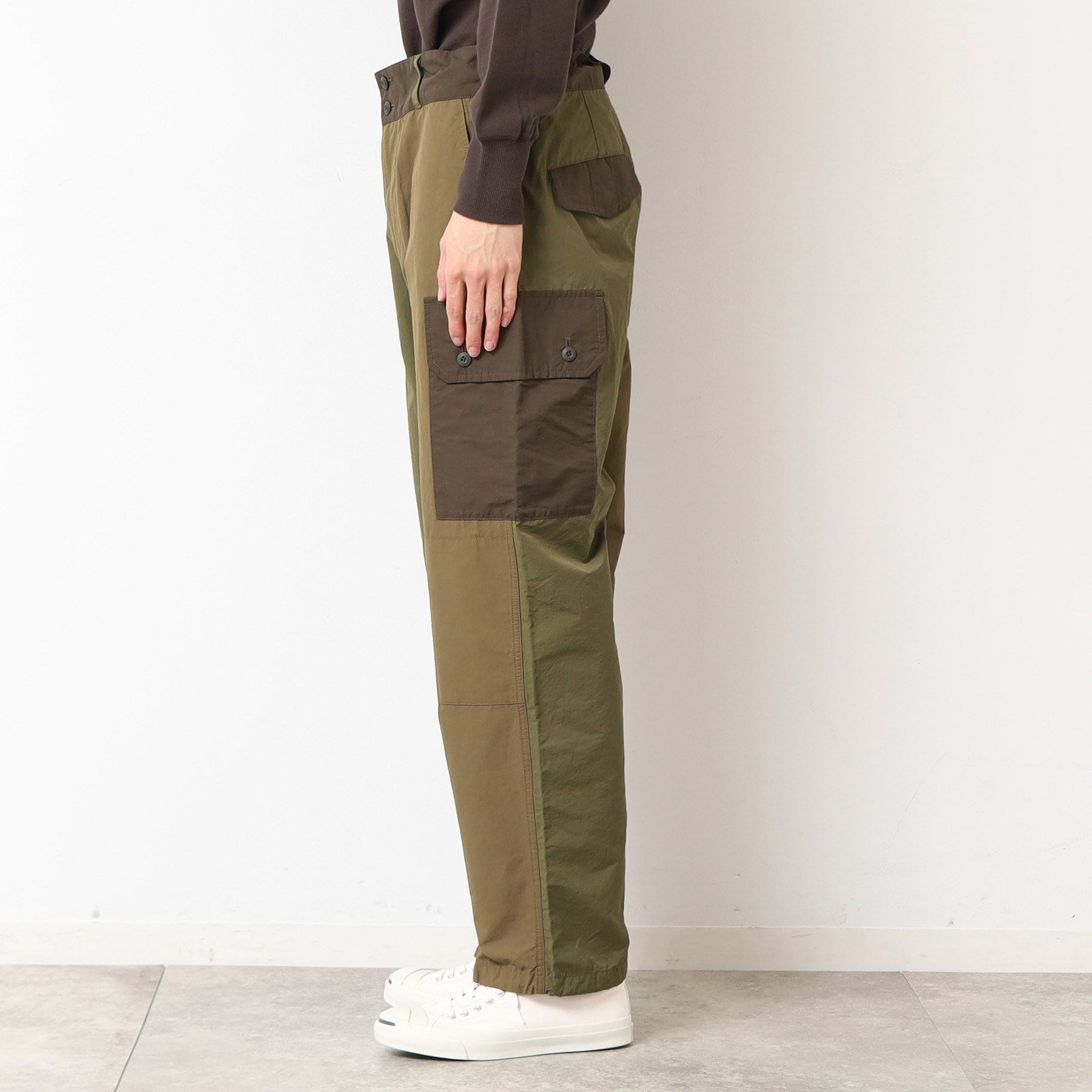 デッサン Dessin 製品洗い配色パンツ (カーキ(027)) カーキ(027)