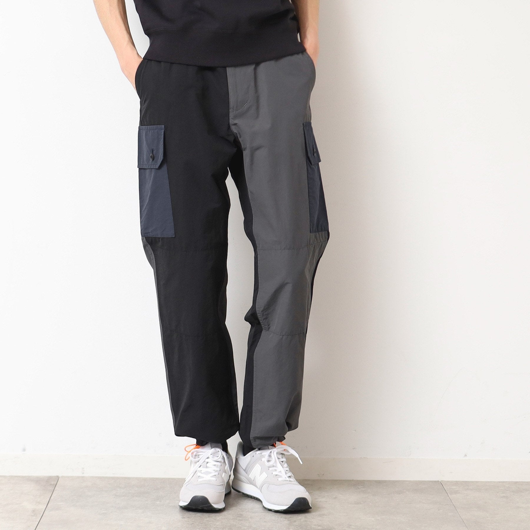 デッサン Dessin 製品洗い配色パンツ (ブラック(019)) ブラック(019)