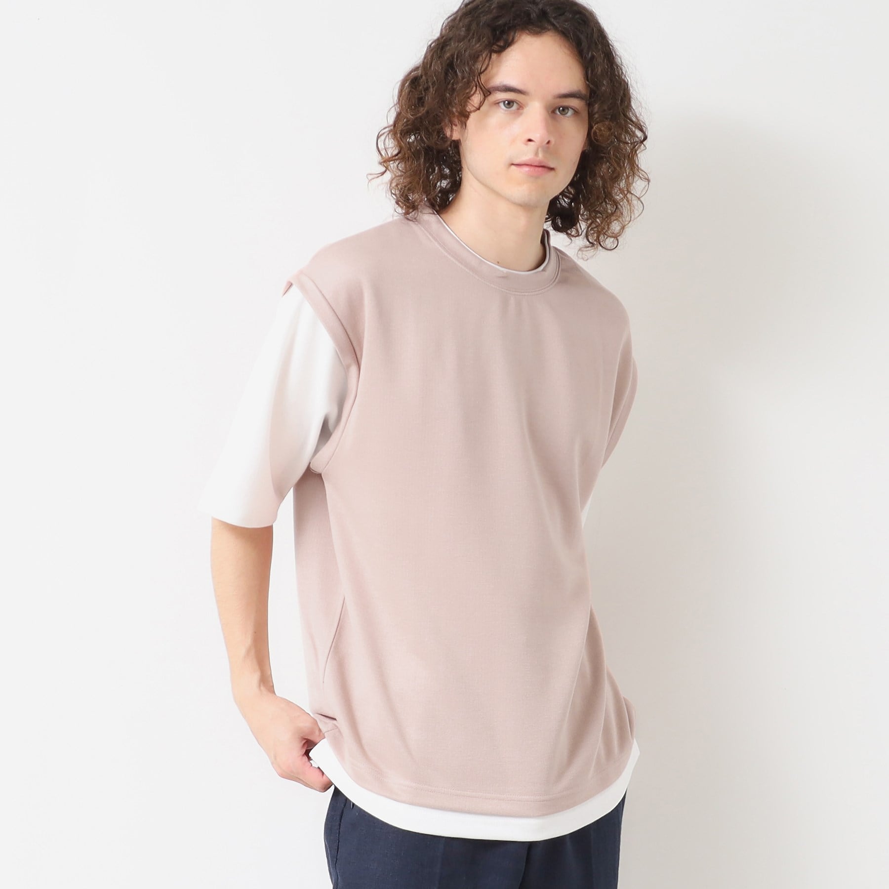 デッサン Dessin レイヤードライクTシャツ (ピンク(071)) ピンク(071)