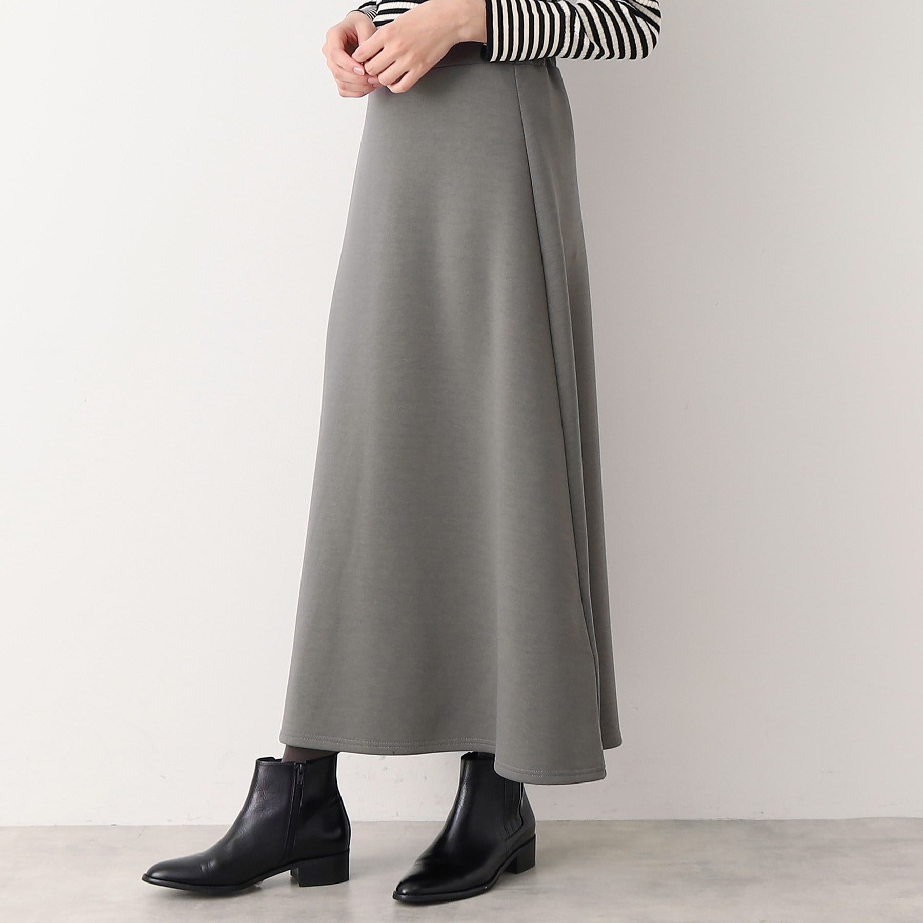 デッサン Dessin 【ウエストゴム・洗える】ダンボールジャージマーメイドスカート(S~L) (チャコールグレー(014)) チャコールグレー(014)