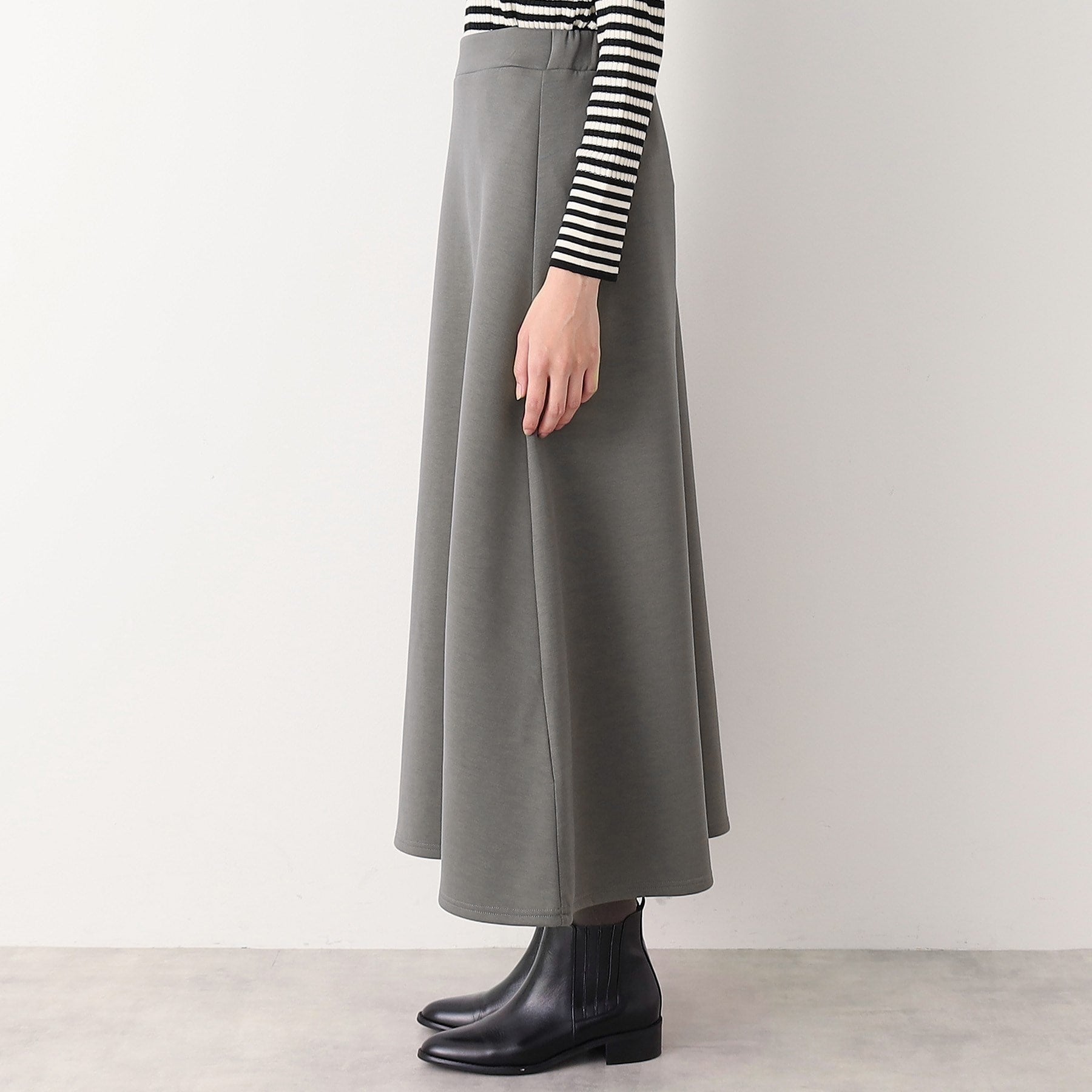 デッサン Dessin 【ウエストゴム・洗える】ダンボールジャージマーメイドスカート(S~L) (チャコールグレー(014)) チャコールグレー(014)