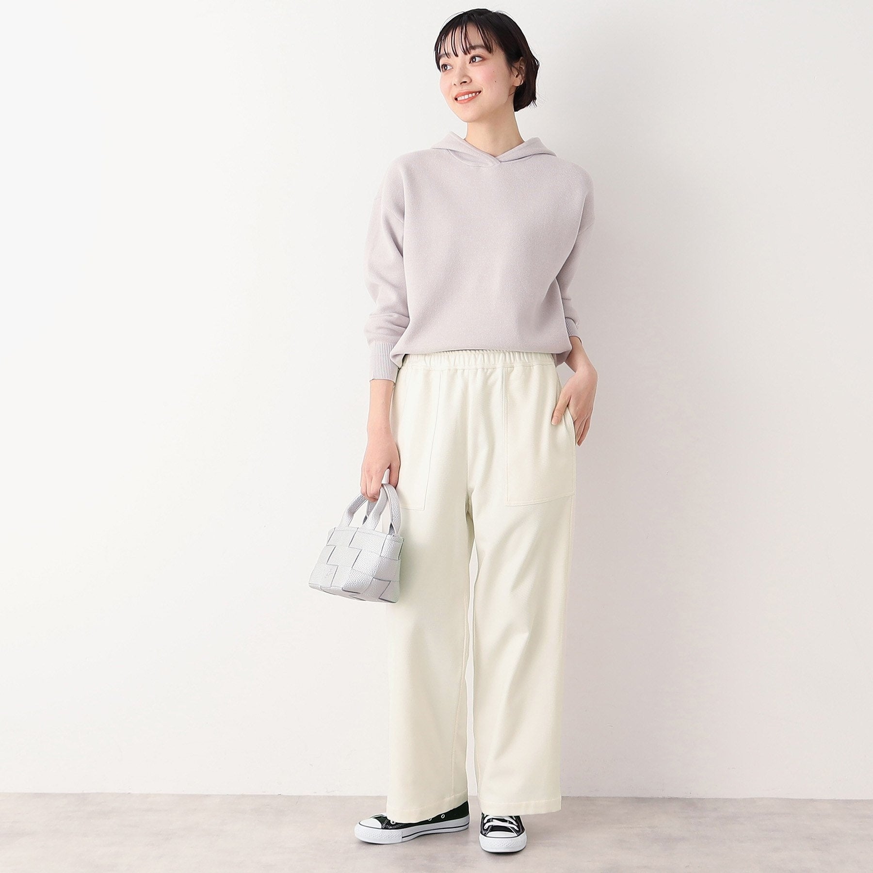 デッサン Dessin 【ウエストゴム・裏付き・洗える】アウトポケット付きパンツ(XS~L) (グレー(012)) グレー(012)