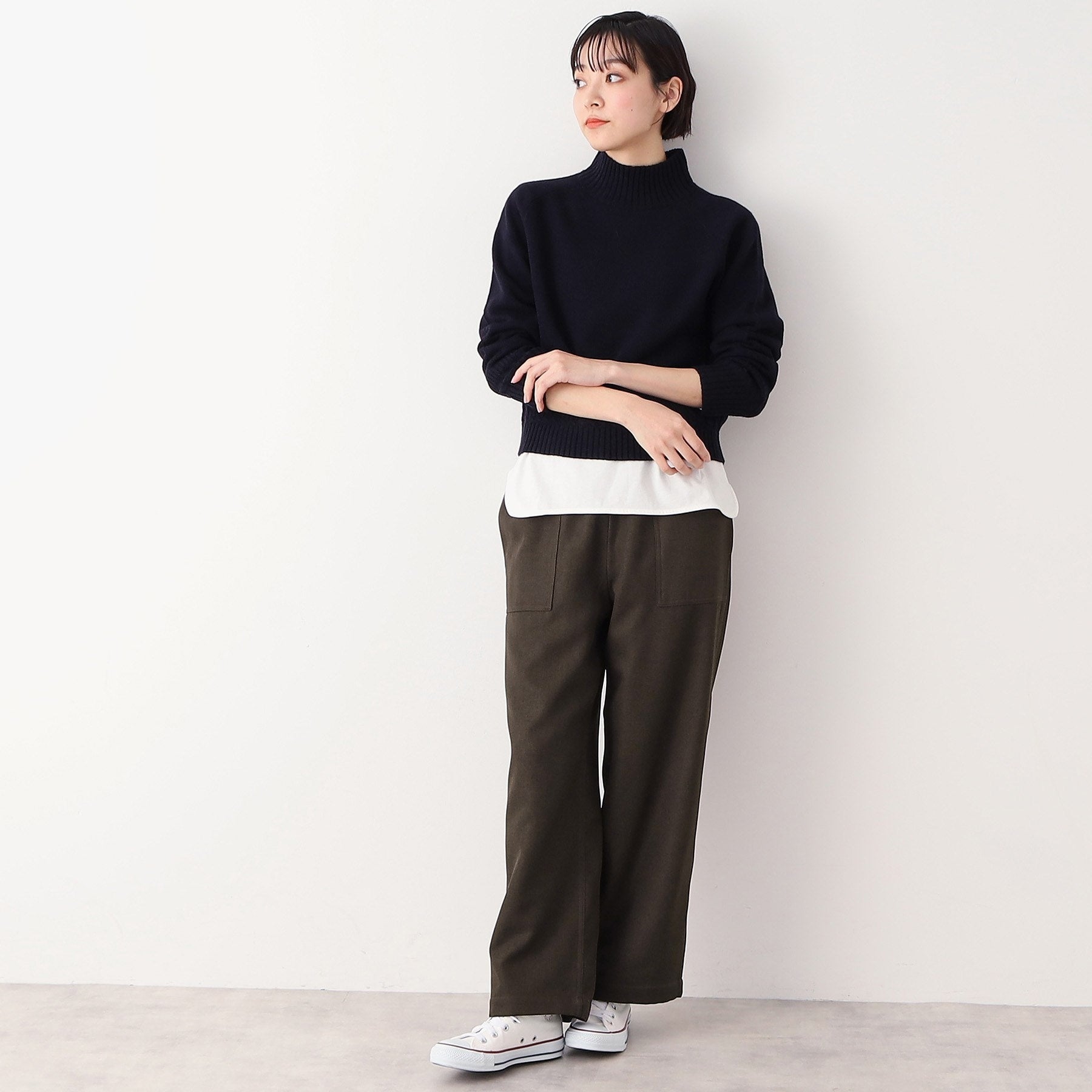 デッサン Dessin 【ウエストゴム・裏付き・洗える】アウトポケット付きパンツ(XS~L) (グレー(012)) グレー(012)