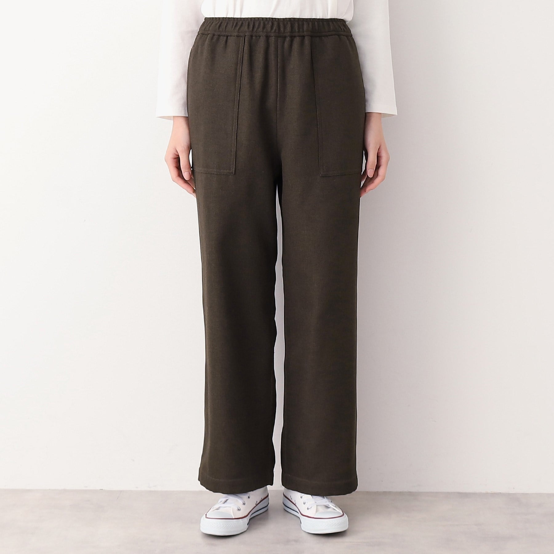 デッサン Dessin 【ウエストゴム・裏付き・洗える】アウトポケット付きパンツ(XS~L) (グレー(012)) グレー(012)