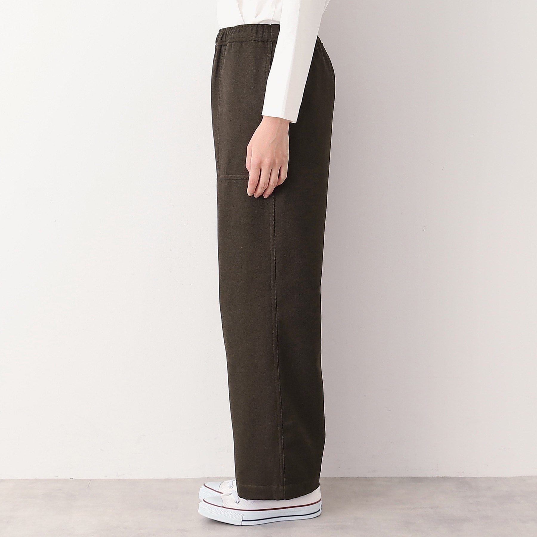 デッサン Dessin 【ウエストゴム・裏付き・洗える】アウトポケット付きパンツ(XS~L) (グレー(012)) グレー(012)