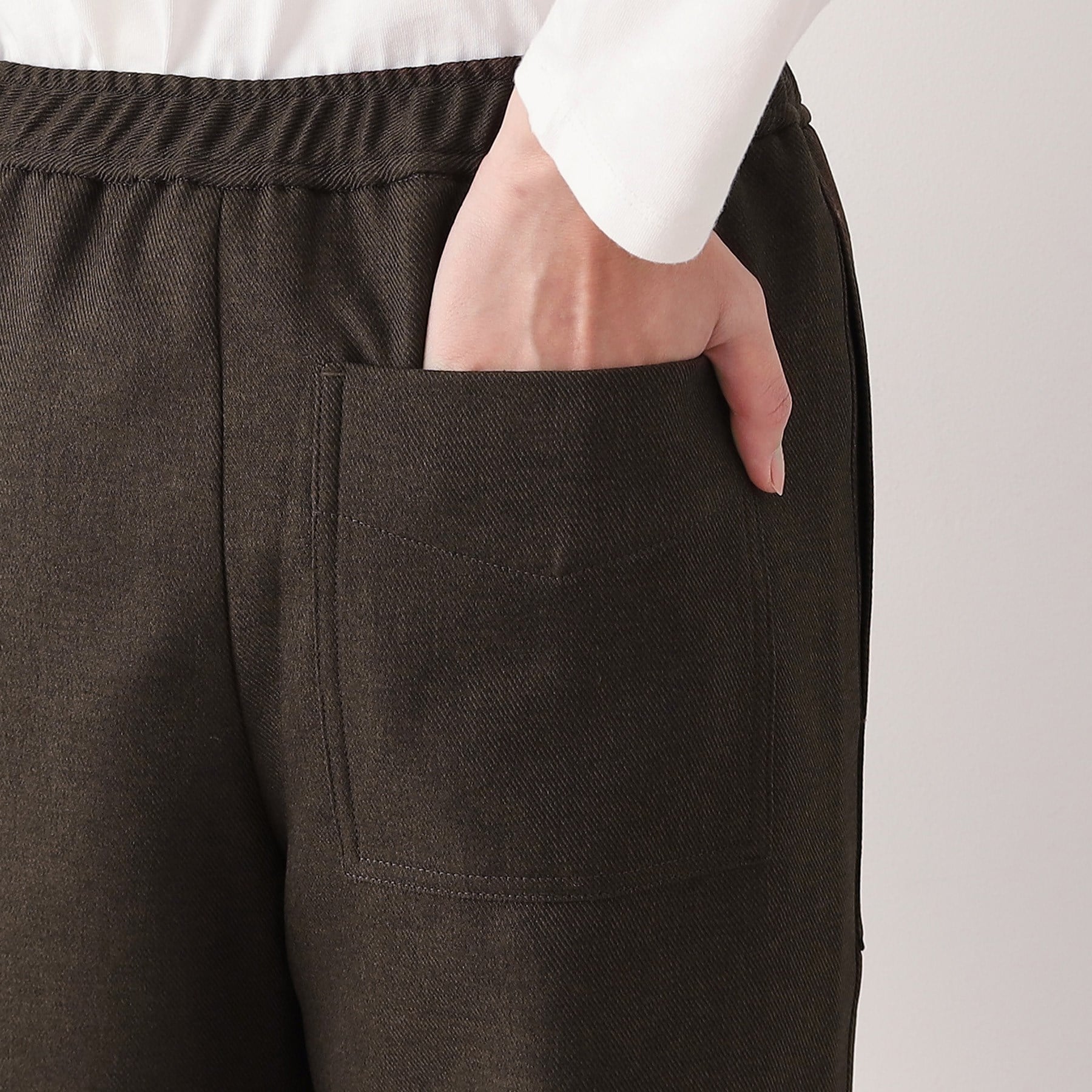 デッサン Dessin 【ウエストゴム・裏付き・洗える】アウトポケット付きパンツ(XS~L) (グレー(012)) グレー(012)