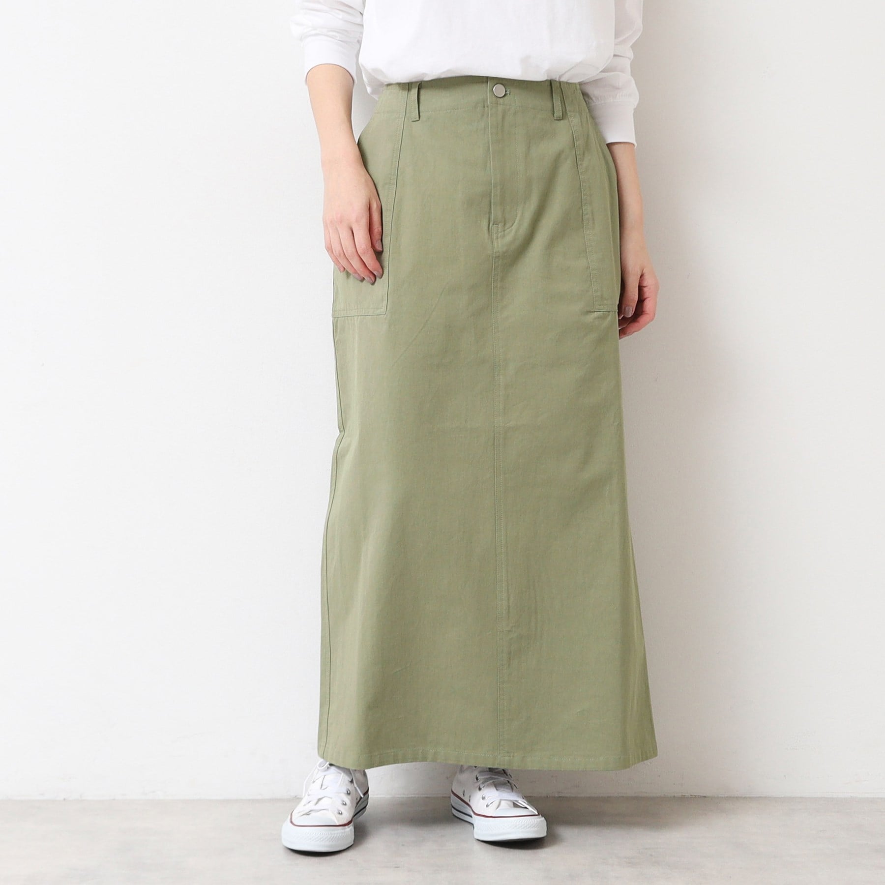 デッサン Dessin 高密度コットンスカート (オリーブグリーン(026)) オリーブグリーン(026)