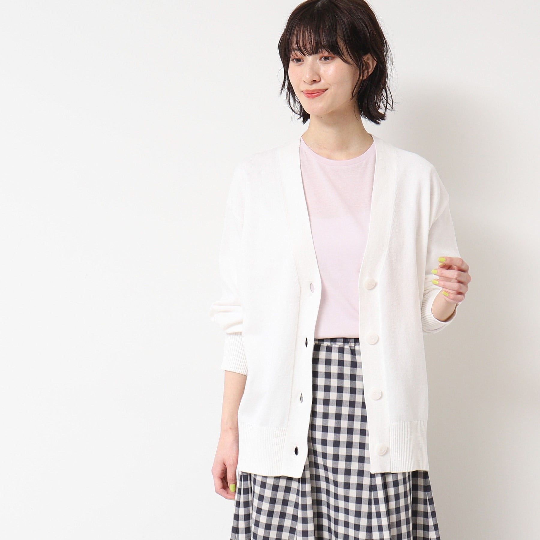 デッサン Dessin オーバーシルエットVネックカーディガン (ホワイト(002)) ホワイト(002)