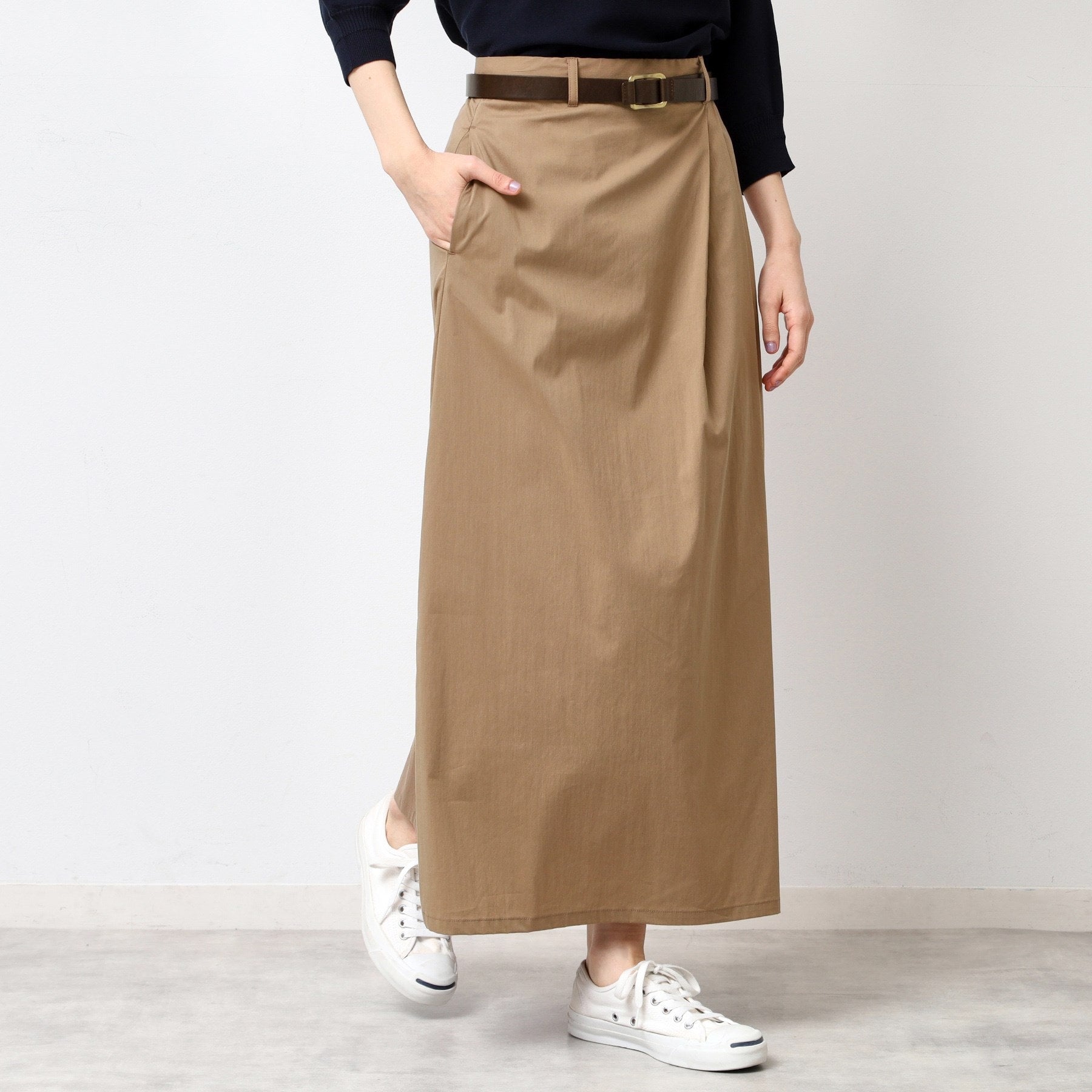 デッサン Dessin サイドタックロングスカート(S~L) (ネイビー(094)) ネイビー(094)