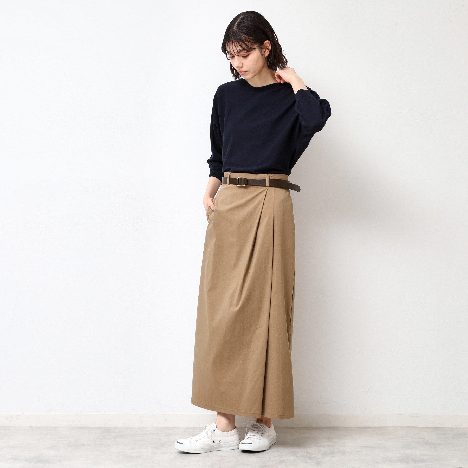 デッサン Dessin サイドタックロングスカート(S~L) (ネイビー(094)) ネイビー(094)