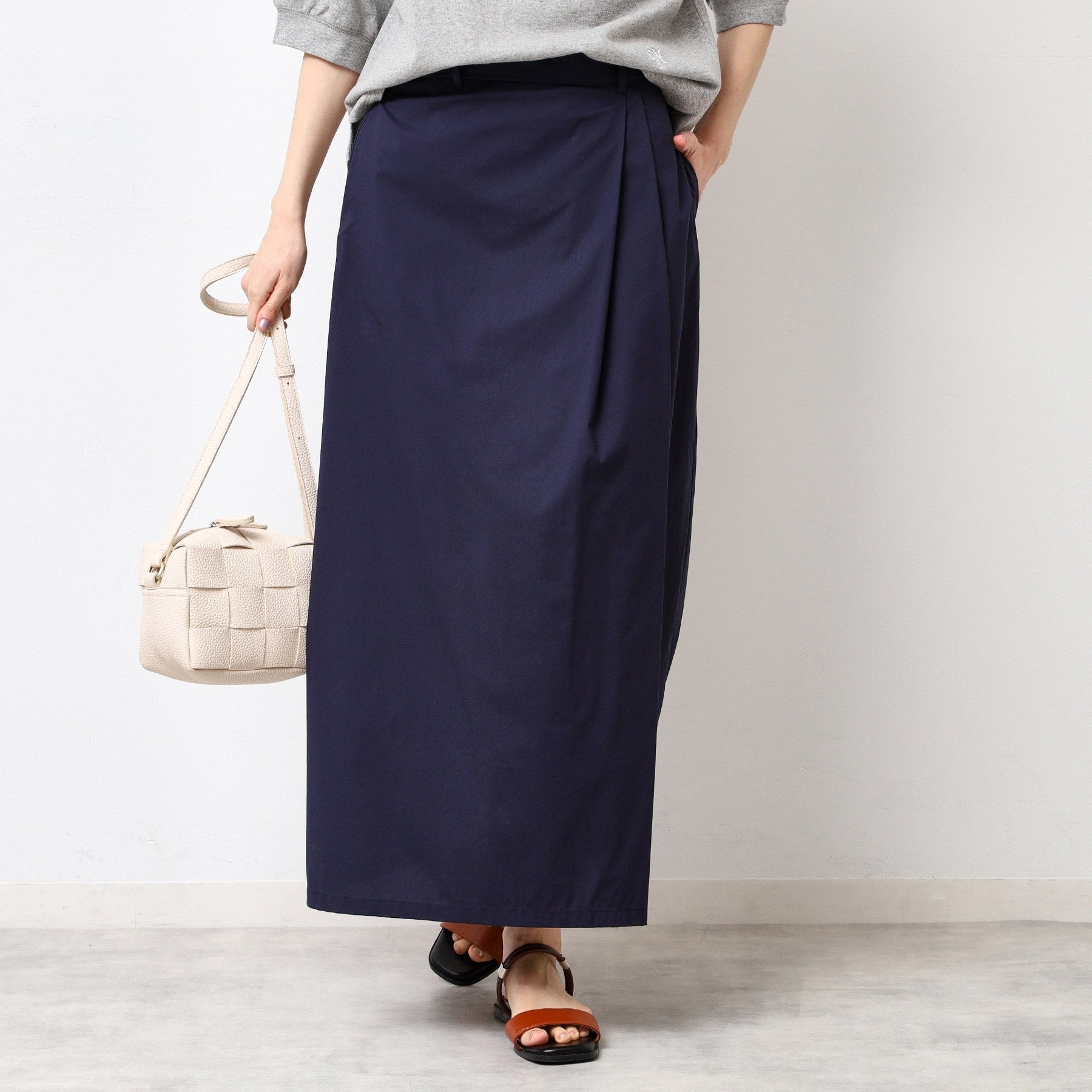 デッサン Dessin サイドタックロングスカート(S~L) (ネイビー(094)) ネイビー(094)