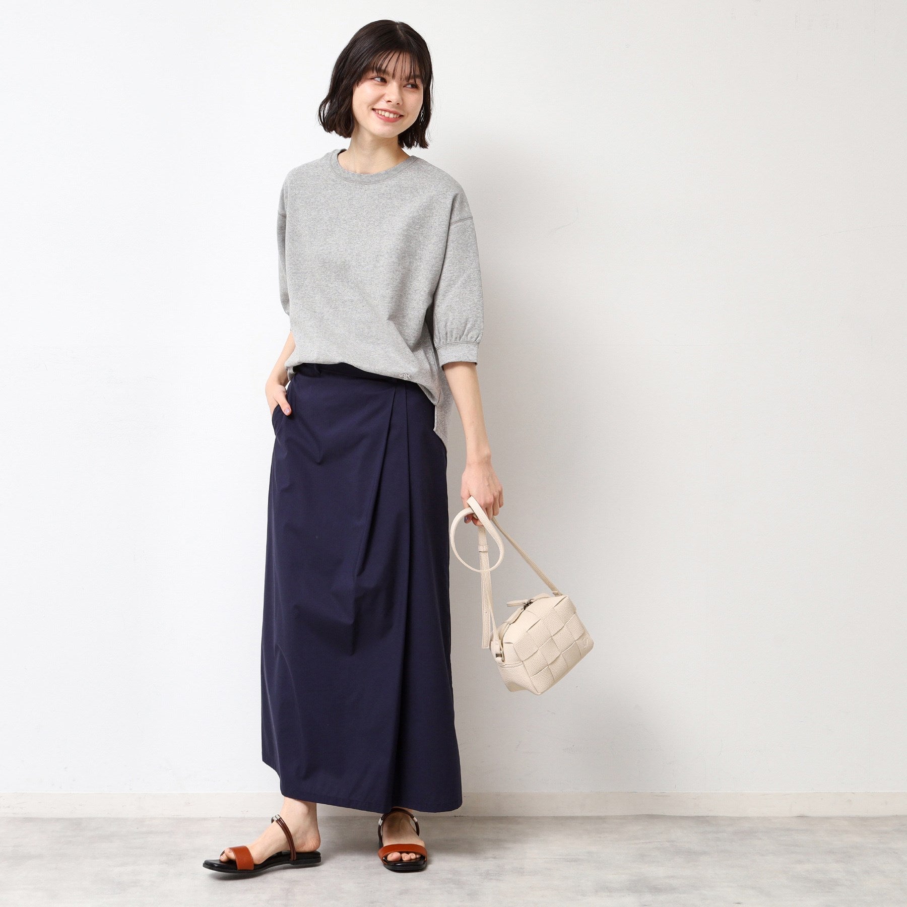 デッサン Dessin サイドタックロングスカート(S~L) (ネイビー(094)) ネイビー(094)