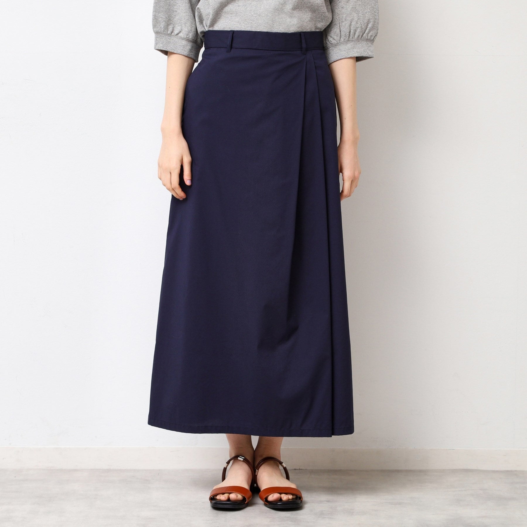 デッサン Dessin サイドタックロングスカート(S~L) (ネイビー(094)) ネイビー(094)