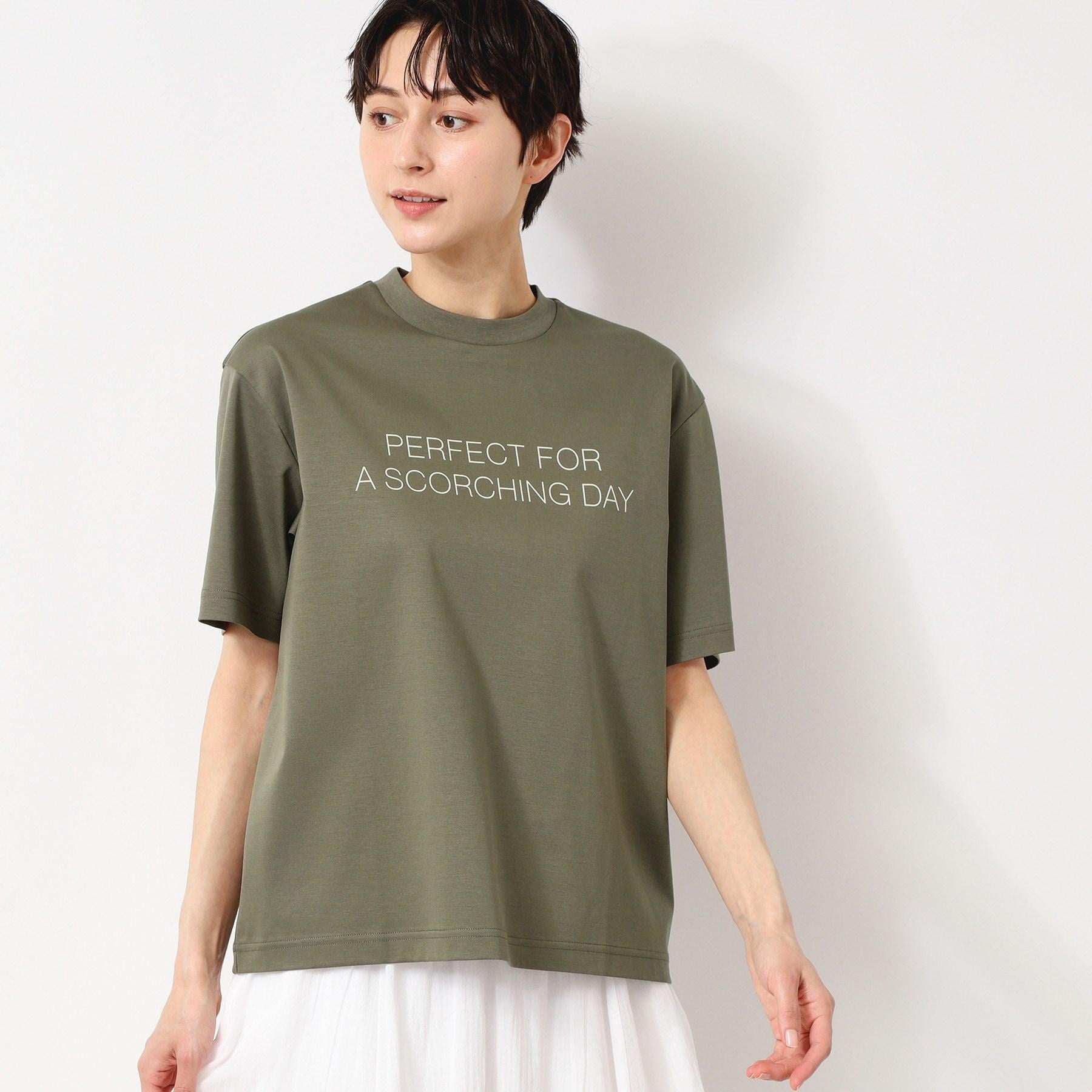 デッサン Dessin 【接触冷感/抗菌防臭】アイスクリアコットンロゴTシャツ (カーキ(027)) カーキ(027)