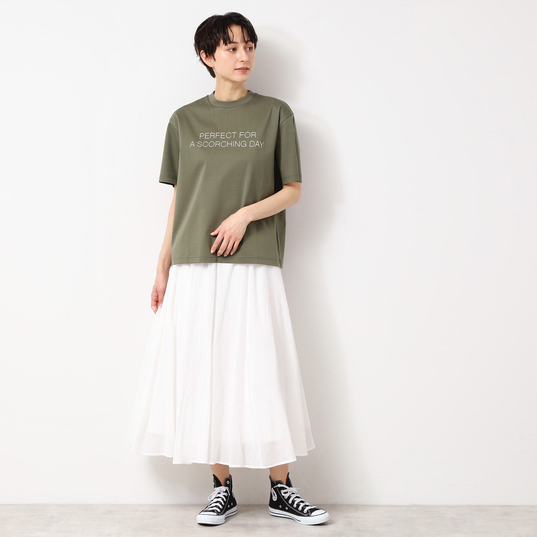 デッサン Dessin 【接触冷感/抗菌防臭】アイスクリアコットンロゴTシャツ (カーキ(027)) カーキ(027)