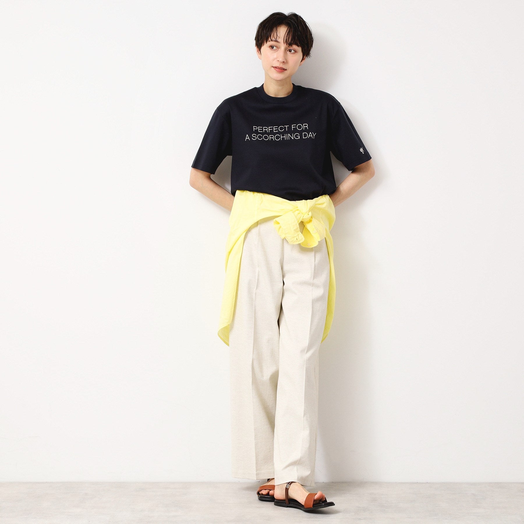 デッサン Dessin 【接触冷感/抗菌防臭】アイスクリアコットンロゴTシャツ (カーキ(027)) カーキ(027)