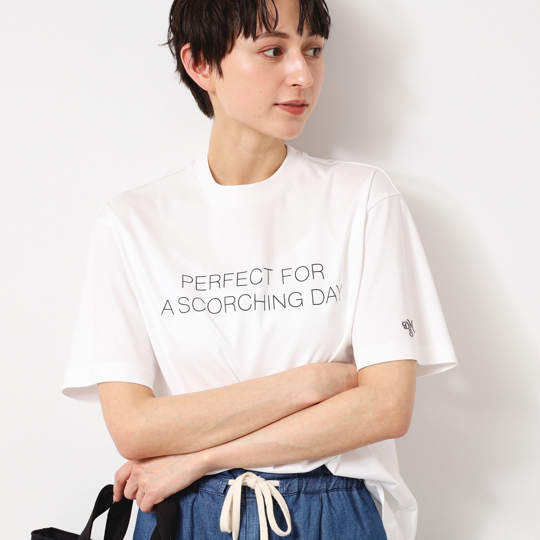 デッサン Dessin 【接触冷感/抗菌防臭】アイスクリアコットンロゴTシャツ (ホワイト(001)) ホワイト(001)
