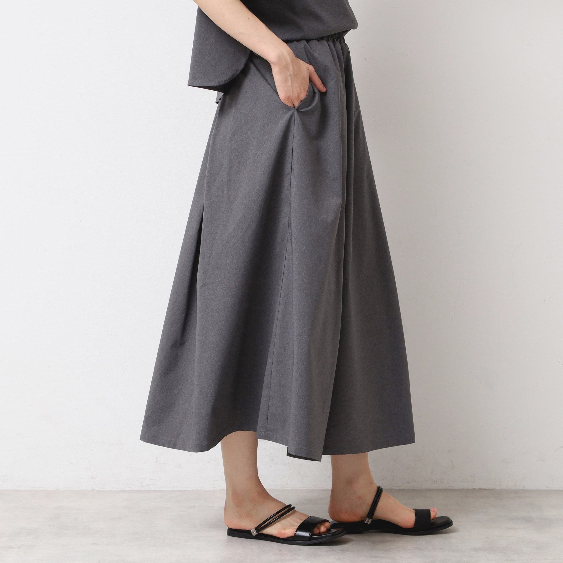 デッサン Dessin 【撥水】切り替えスカート (チャコールグレー(014)) チャコールグレー(014)