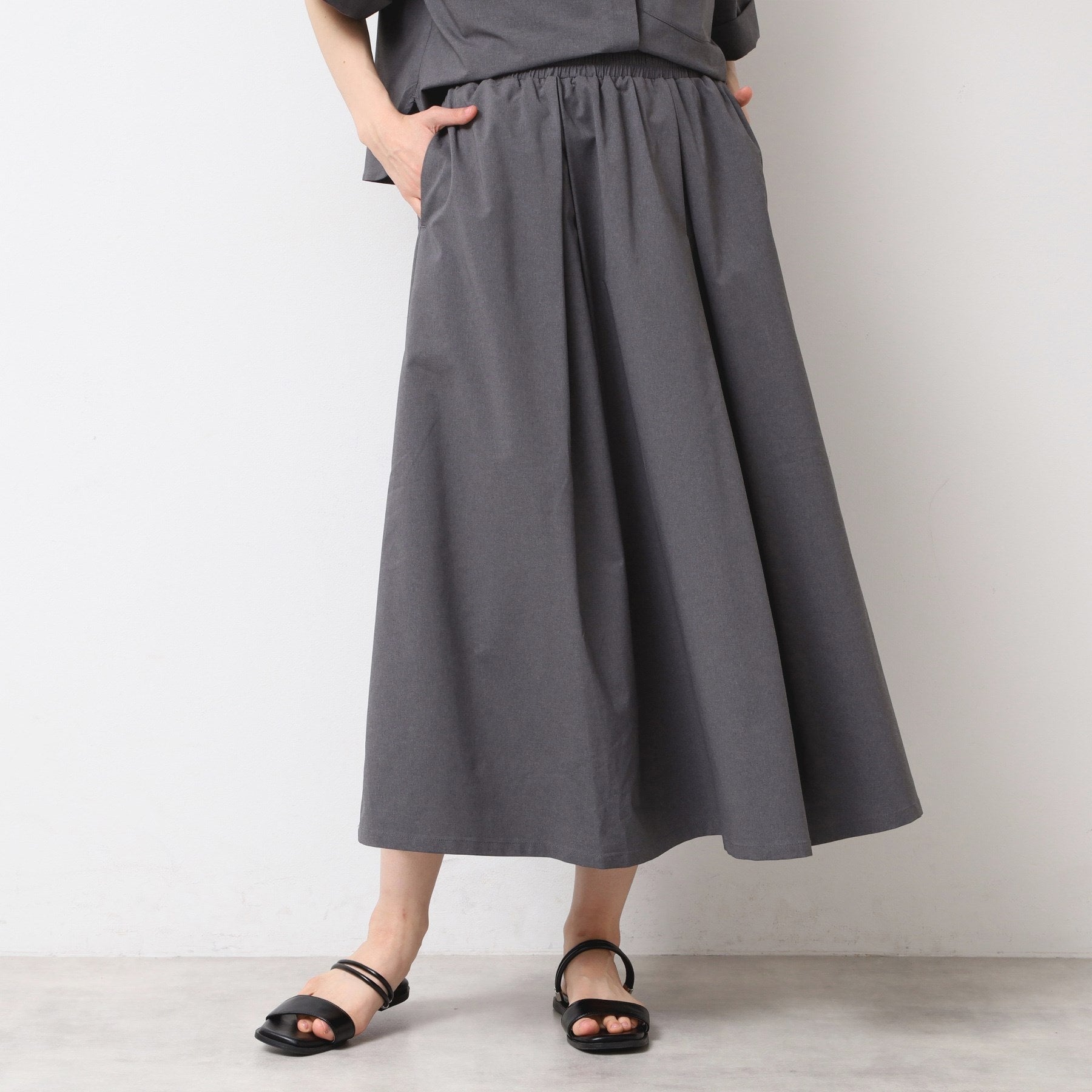 デッサン Dessin 【撥水】切り替えスカート (チャコールグレー(014)) チャコールグレー(014)