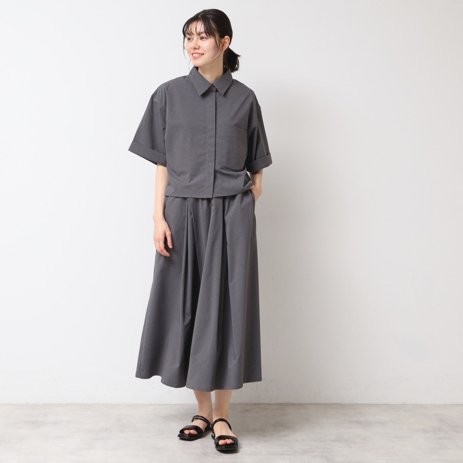 デッサン Dessin 【撥水】切り替えスカート (チャコールグレー(014)) チャコールグレー(014)