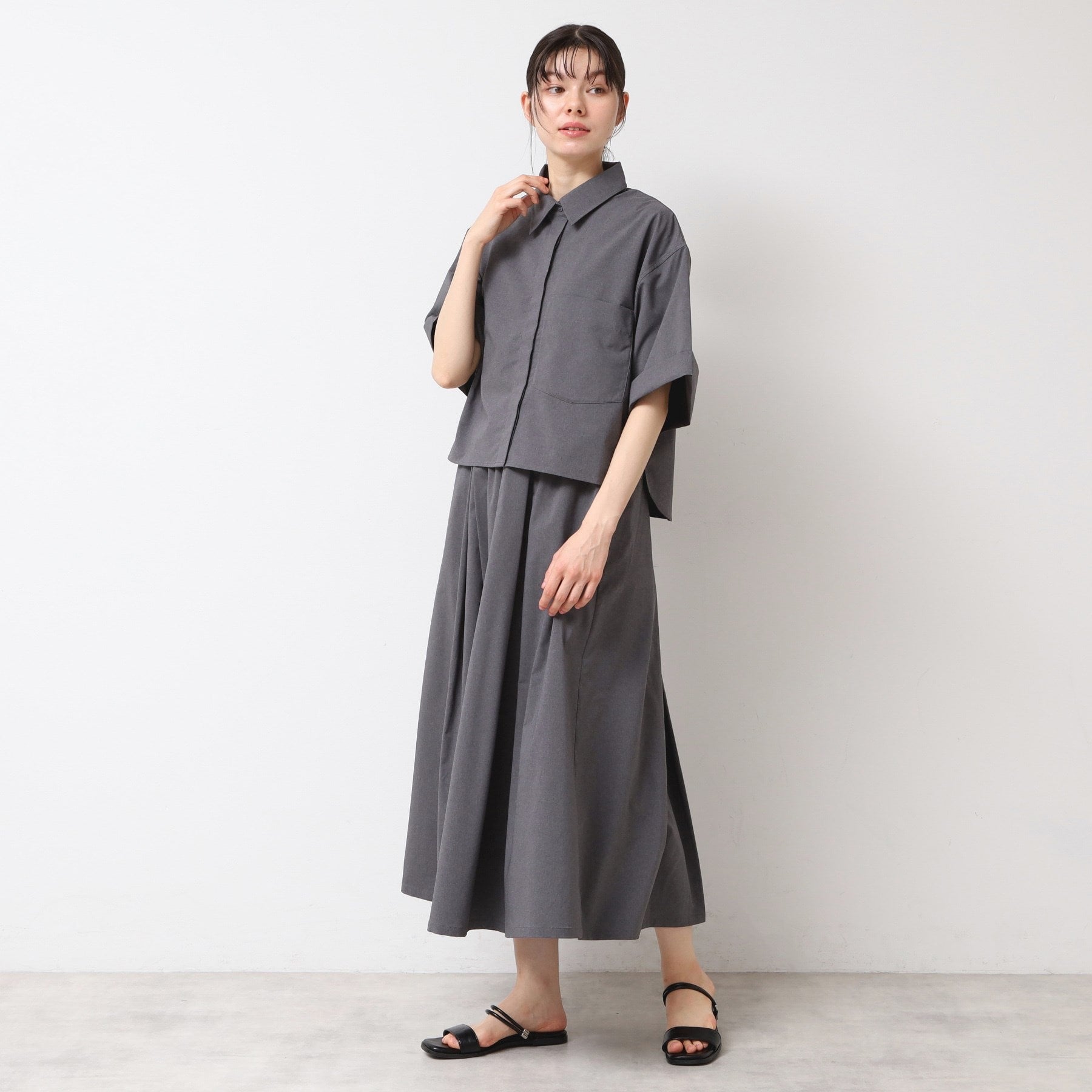 デッサン Dessin 【撥水】切り替えスカート (チャコールグレー(014)) チャコールグレー(014)