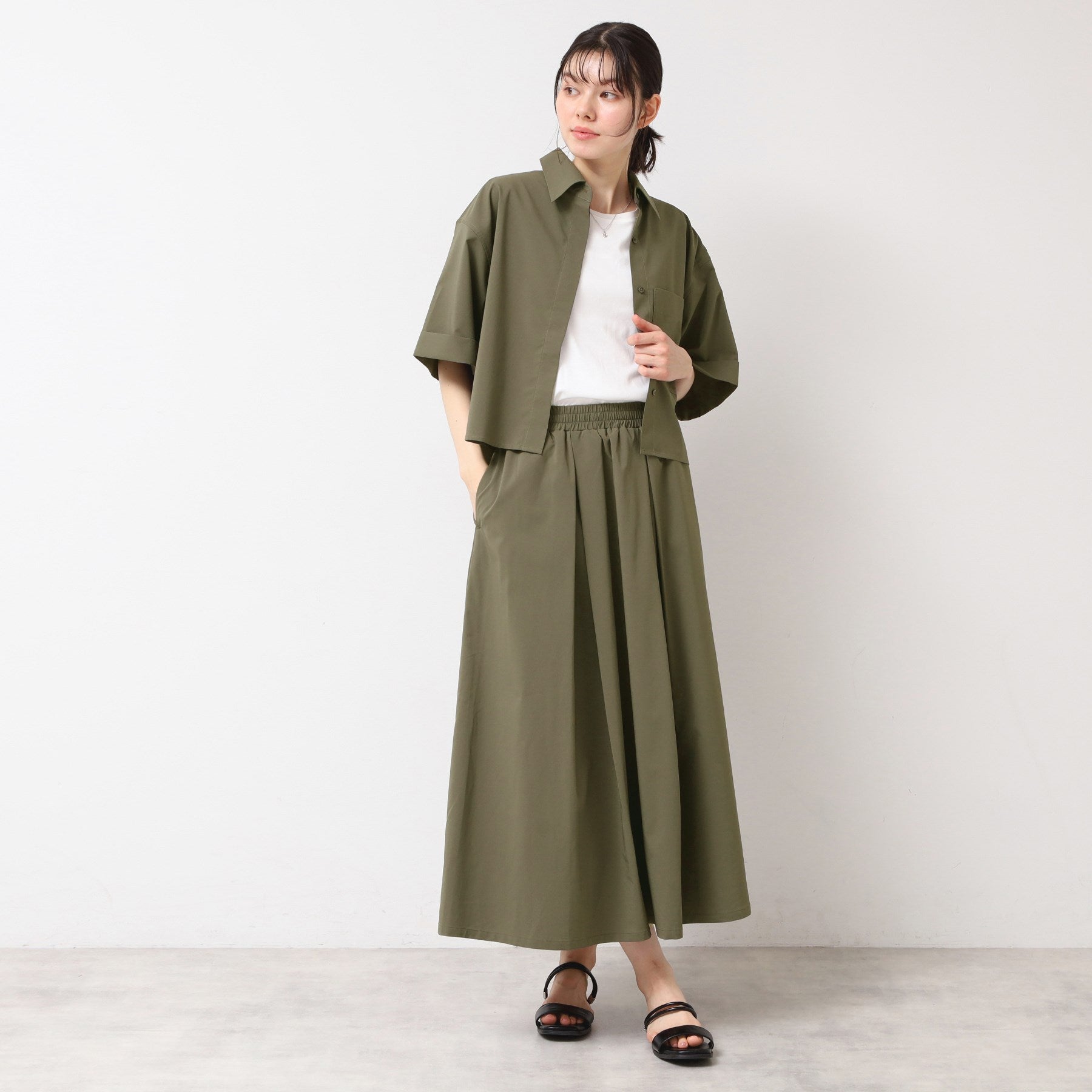 デッサン Dessin 【撥水】切り替えスカート (チャコールグレー(014)) チャコールグレー(014)