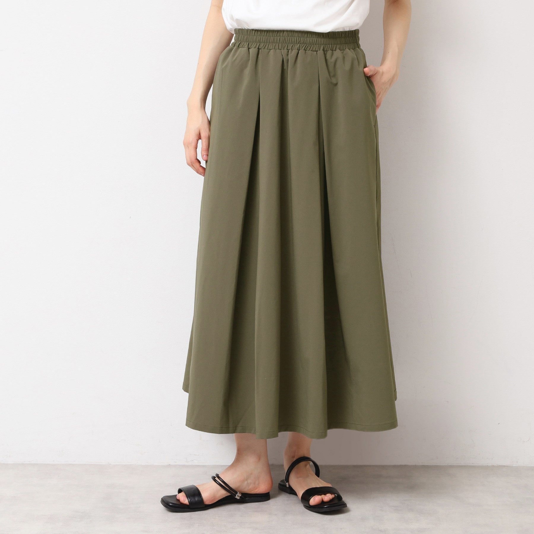 デッサン Dessin 【撥水】切り替えスカート (カーキ(027)) カーキ(027)
