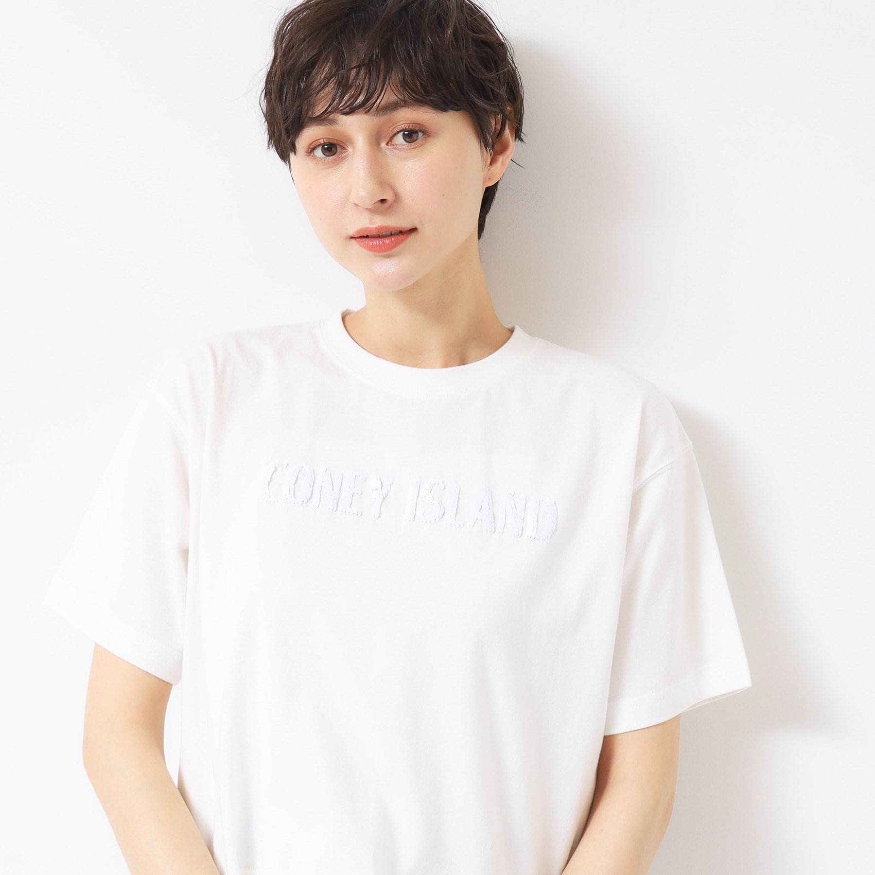 デッサン Dessin スパンコールロゴTシャツ(XS~L) (ピンク(071)) ピンク(071)