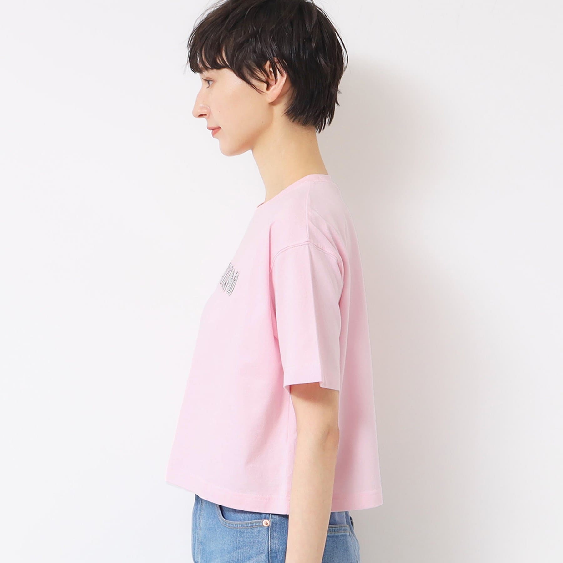 デッサン Dessin スパンコールロゴTシャツ(XS~L) (ピンク(071)) ピンク(071)