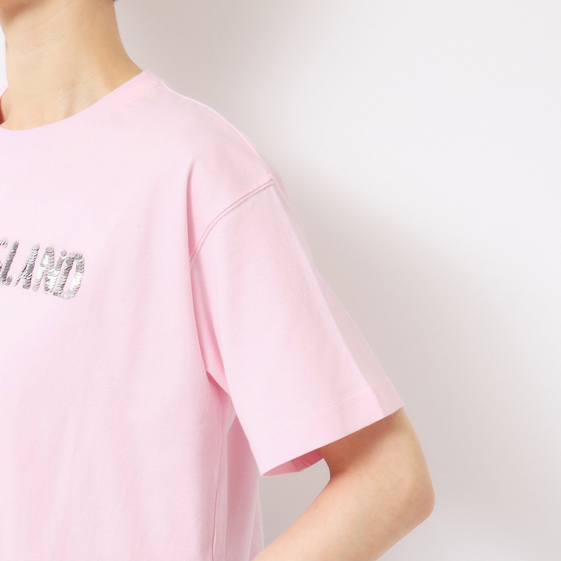 デッサン Dessin スパンコールロゴTシャツ(XS~L) (ピンク(071)) ピンク(071)