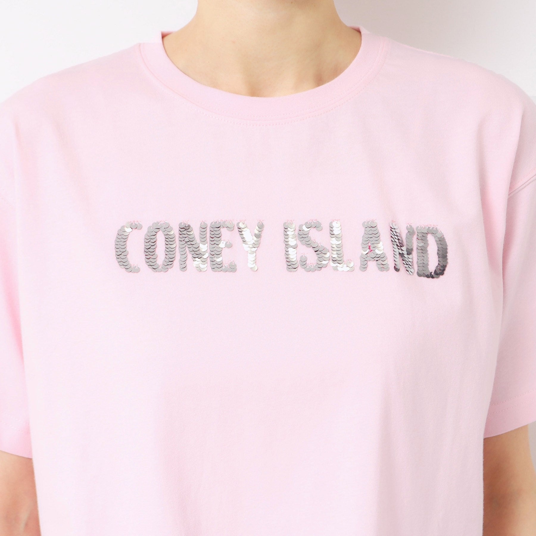 デッサン Dessin スパンコールロゴTシャツ(XS~L) (ピンク(071)) ピンク(071)