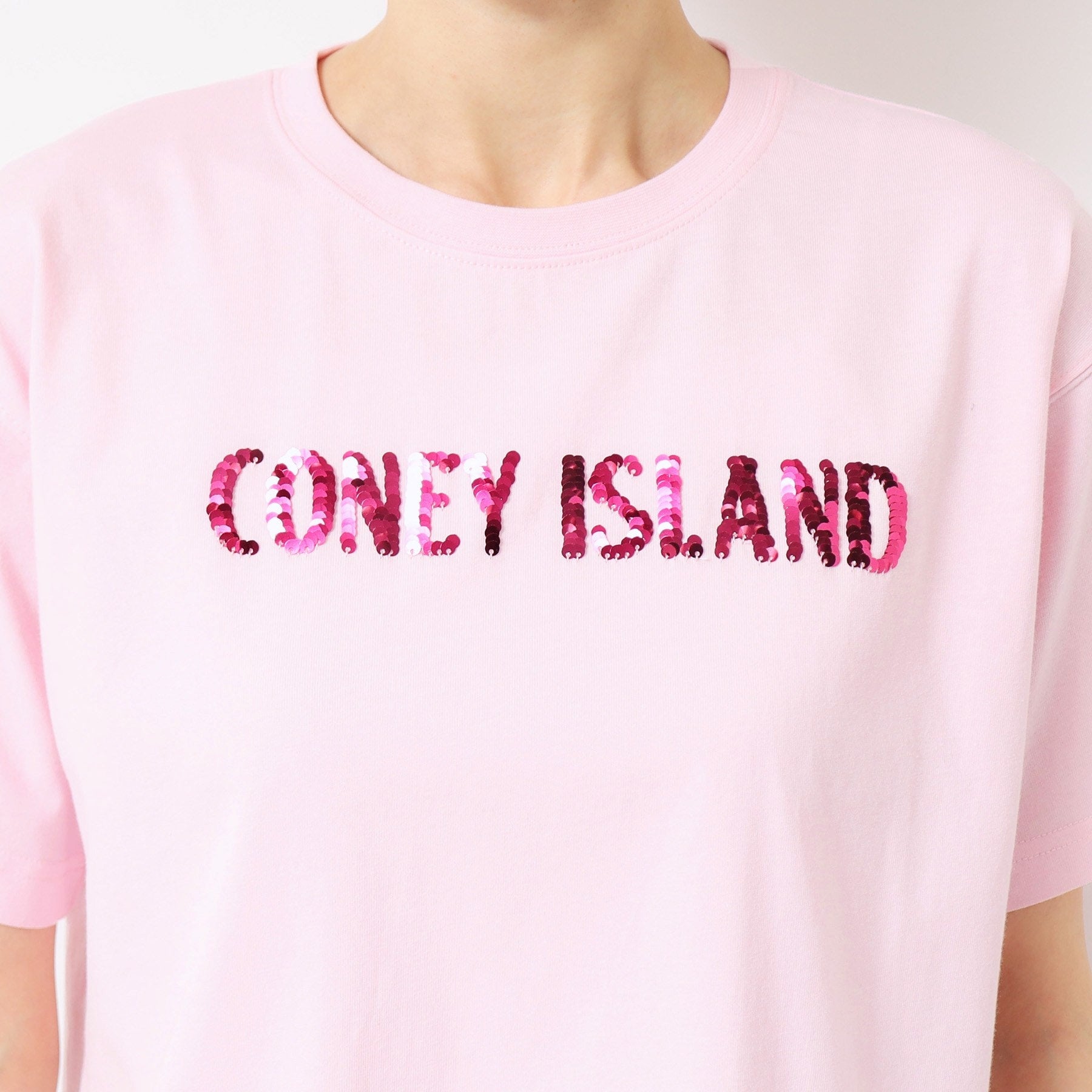 デッサン Dessin スパンコールロゴTシャツ(XS~L) (ピンク(071)) ピンク(071)