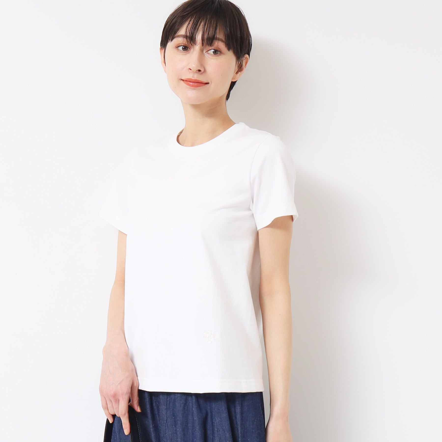 デッサン Dessin 【日本製】シンプルクルーネックTシャツ(S~L) (ホワイト(001)) ホワイト(001)