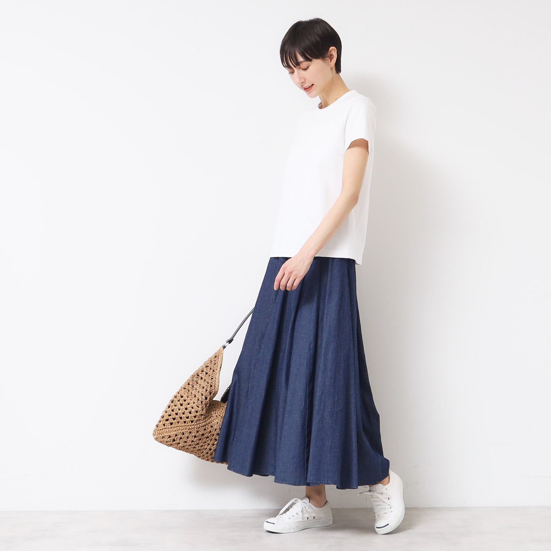 デッサン Dessin 【日本製】シンプルクルーネックTシャツ(S~L) (ホワイト(001)) ホワイト(001)