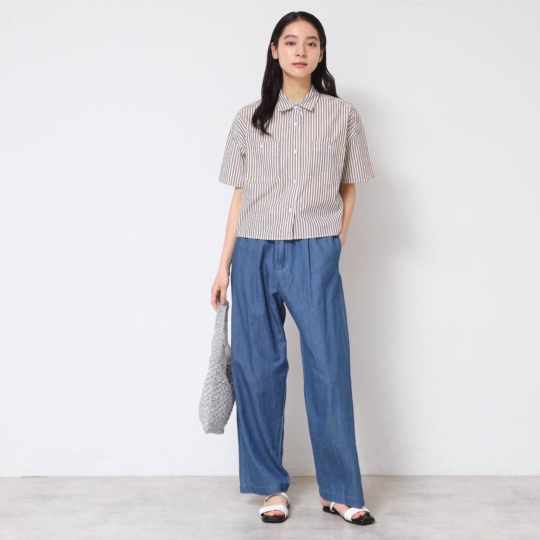 デッサン Dessin クロップド丈シャツ(XS~L) (ネイビー(396)) ネイビー(396)