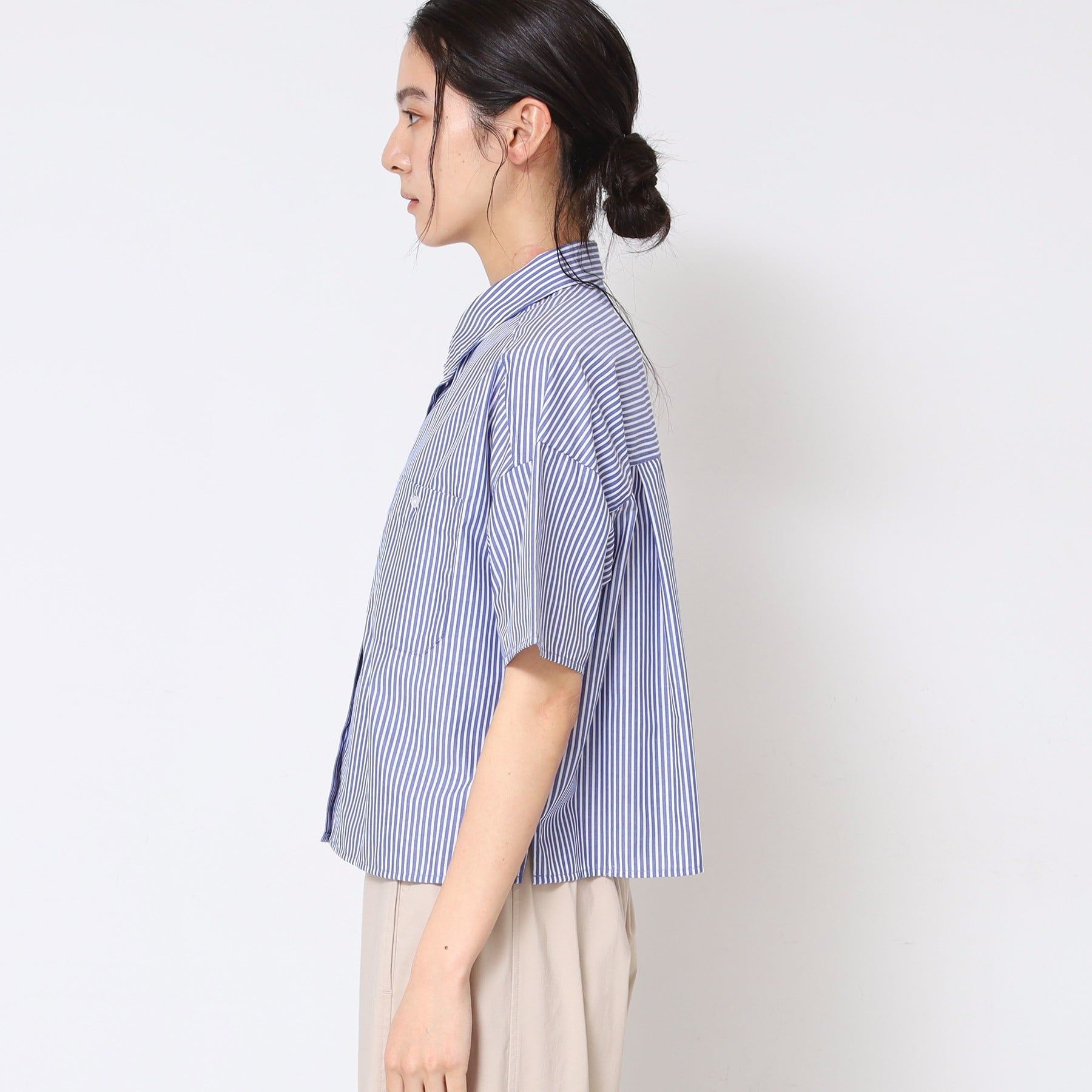 デッサン Dessin クロップド丈シャツ(XS~L) (ネイビー(396)) ネイビー(396)