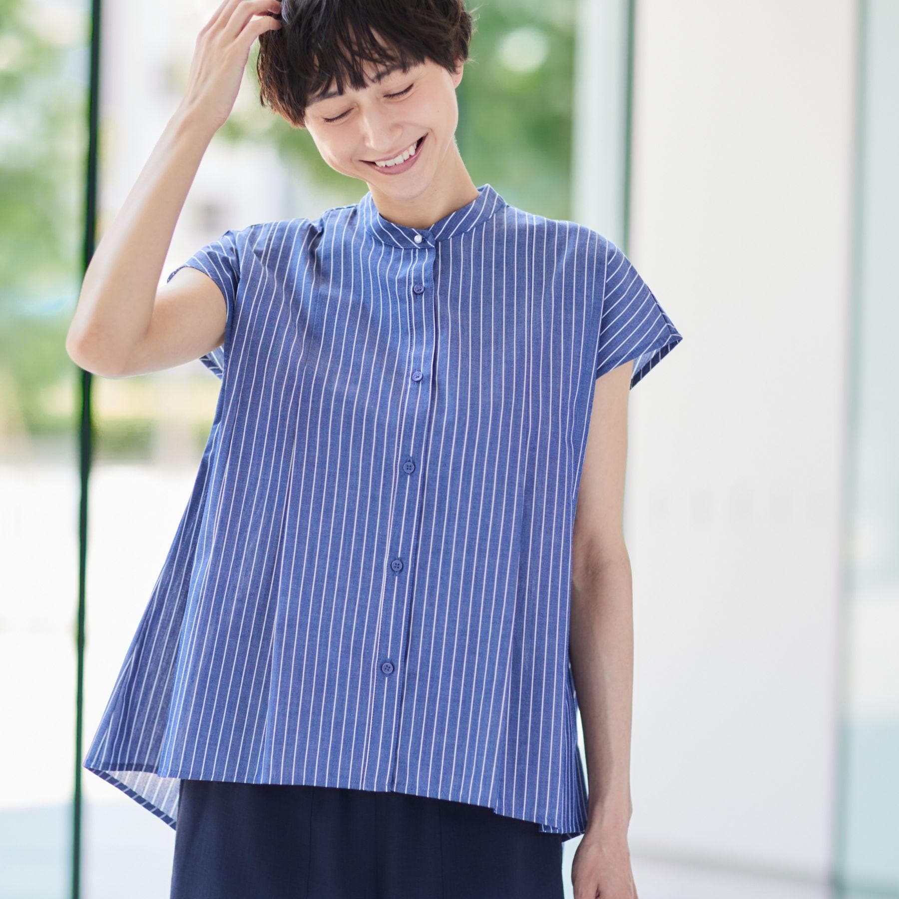 デッサン Dessin フレンチスリーブブラウス(XS~L) (ブルー(393)) ブルー(393)