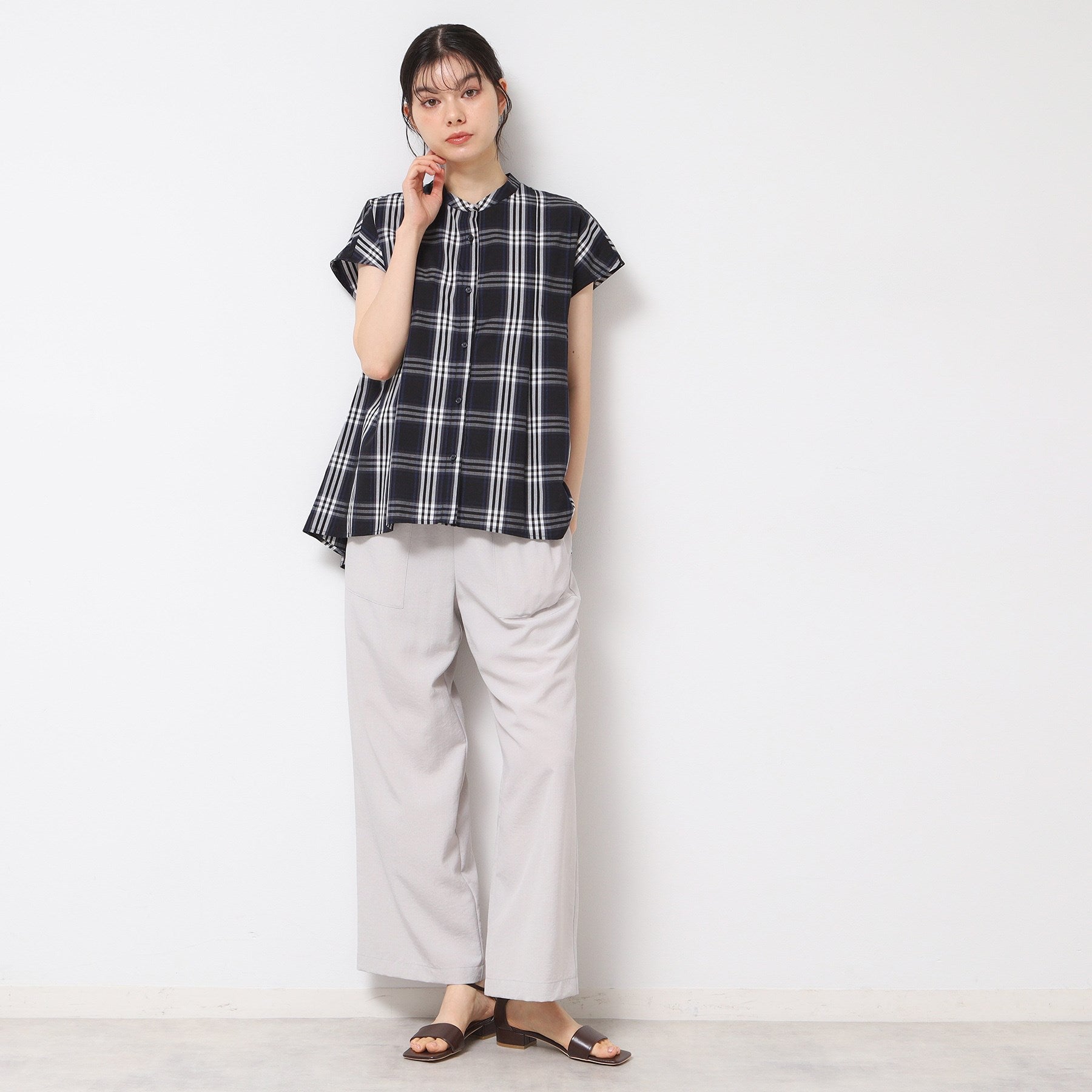 デッサン Dessin フレンチスリーブブラウス(XS~L) (ブルー(393)) ブルー(393)