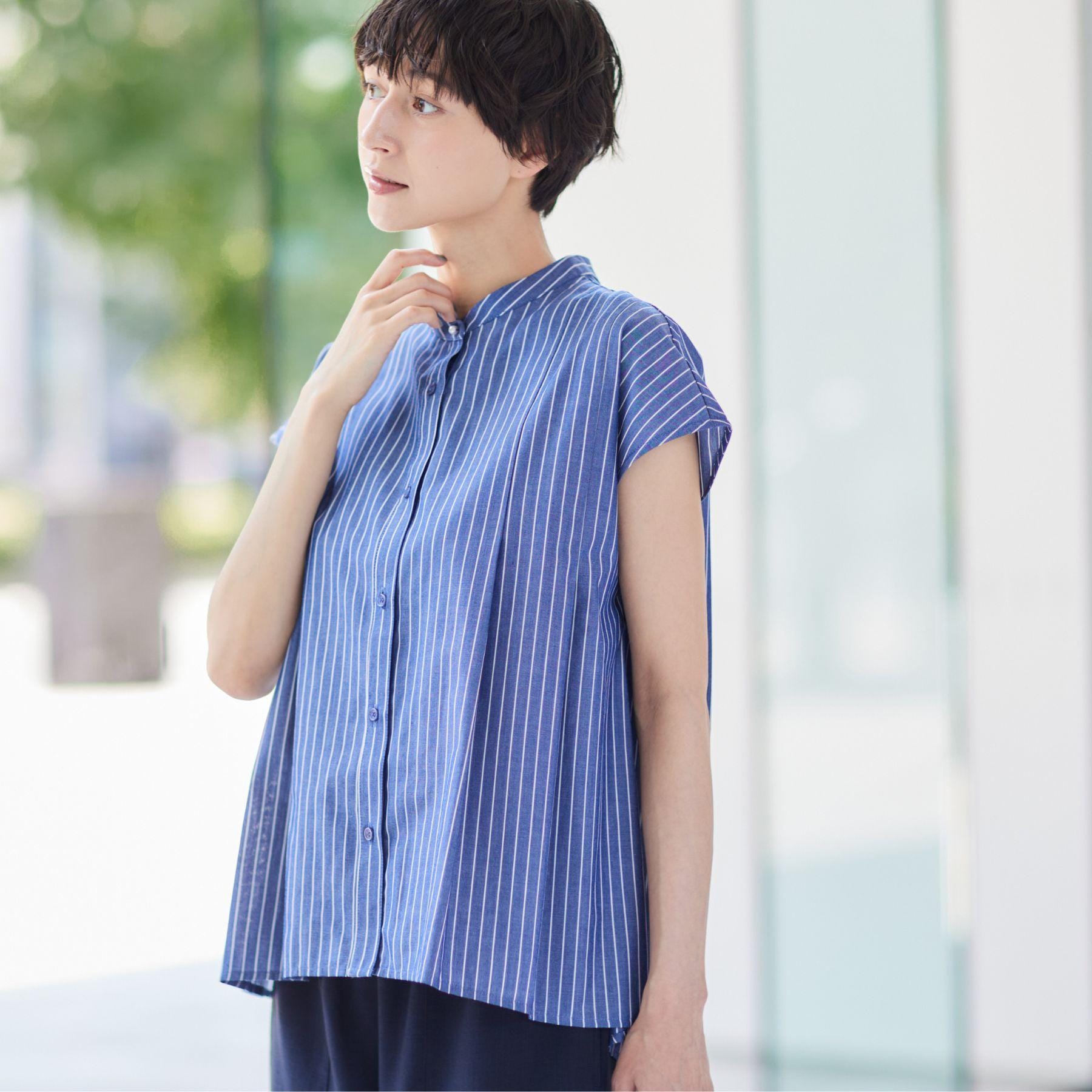 デッサン Dessin フレンチスリーブブラウス(XS~L) (ブルー(393)) ブルー(393)