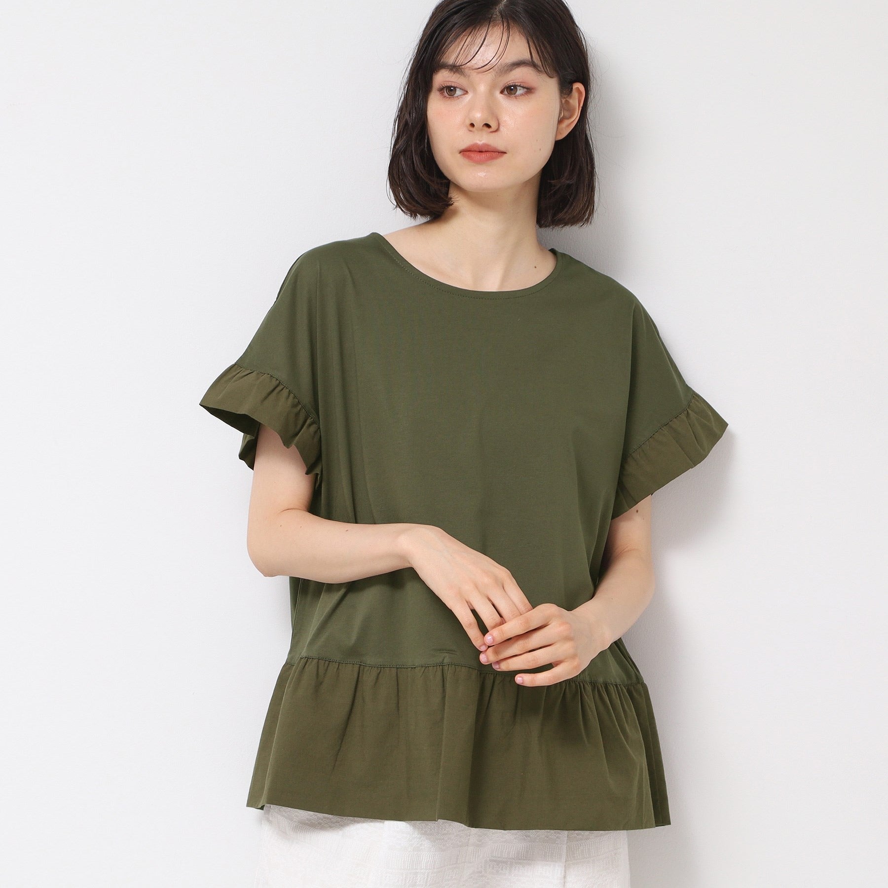 デッサン Dessin 切り替えカットソー (オリーブグリーン(026)) オリーブグリーン(026)