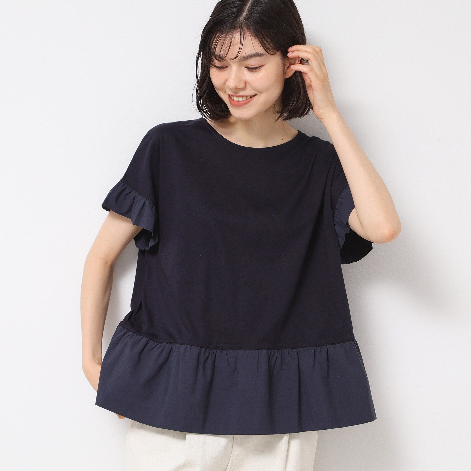 デッサン Dessin 切り替えカットソー (オリーブグリーン(026)) オリーブグリーン(026)